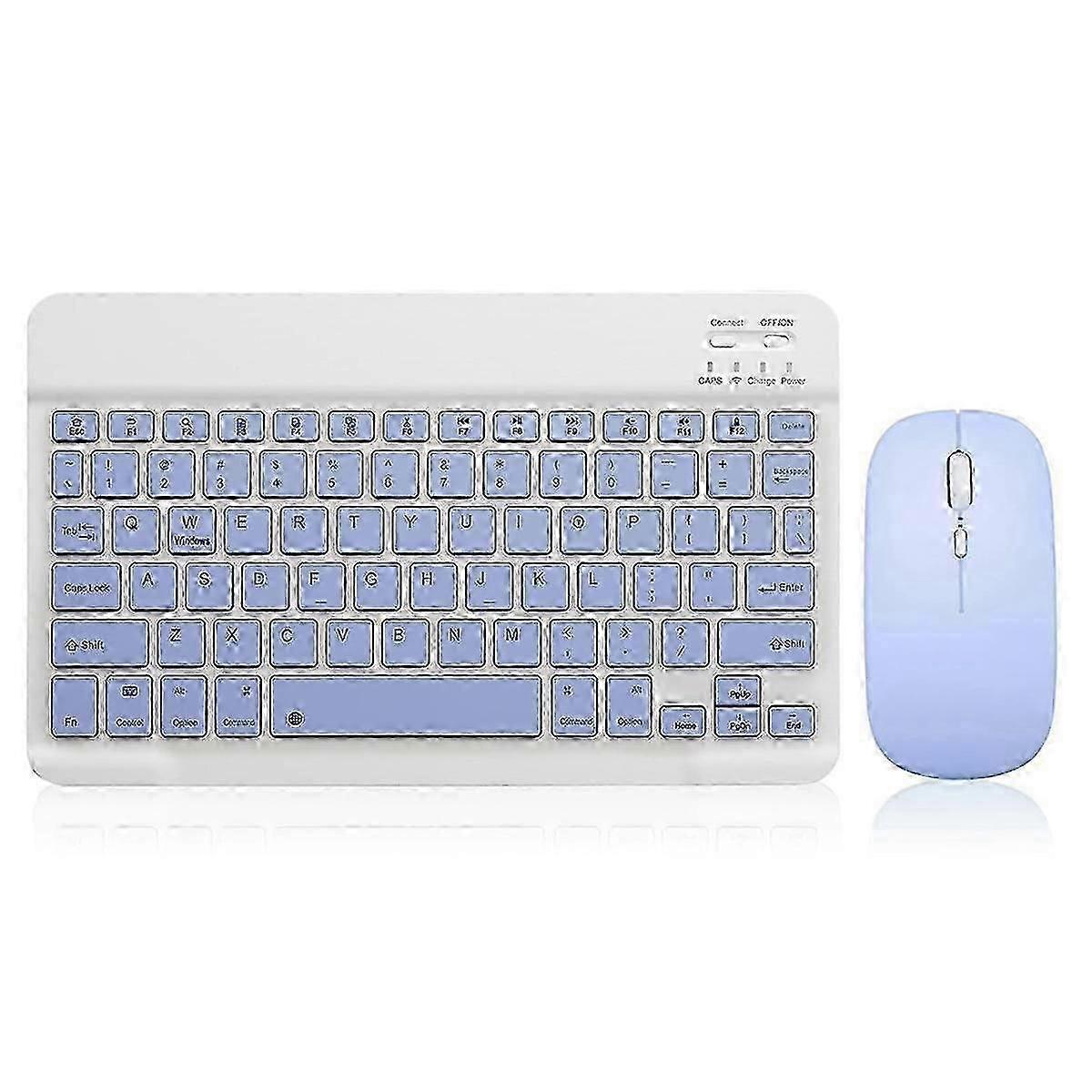 10 Inch Bluetooth Keyboard Rechargeable Ultra-Slim Wireless Mouse Keyboard Set for Android Tablet B