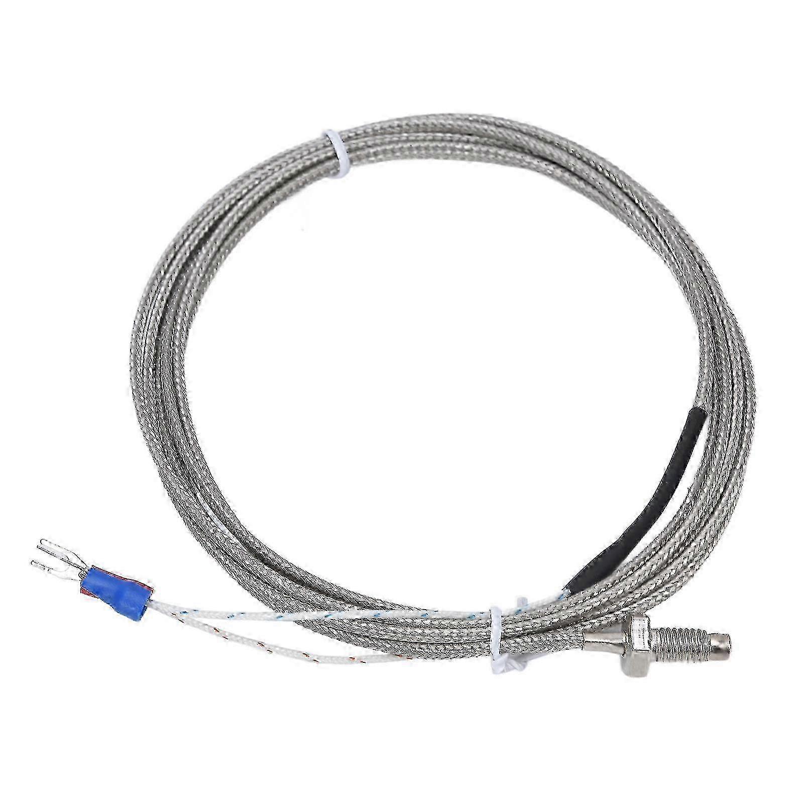 K Type Thermocouple Temperature Sensor Screw Probe with Ground Shielded Wire for 0 to 450 Degrees Celsius