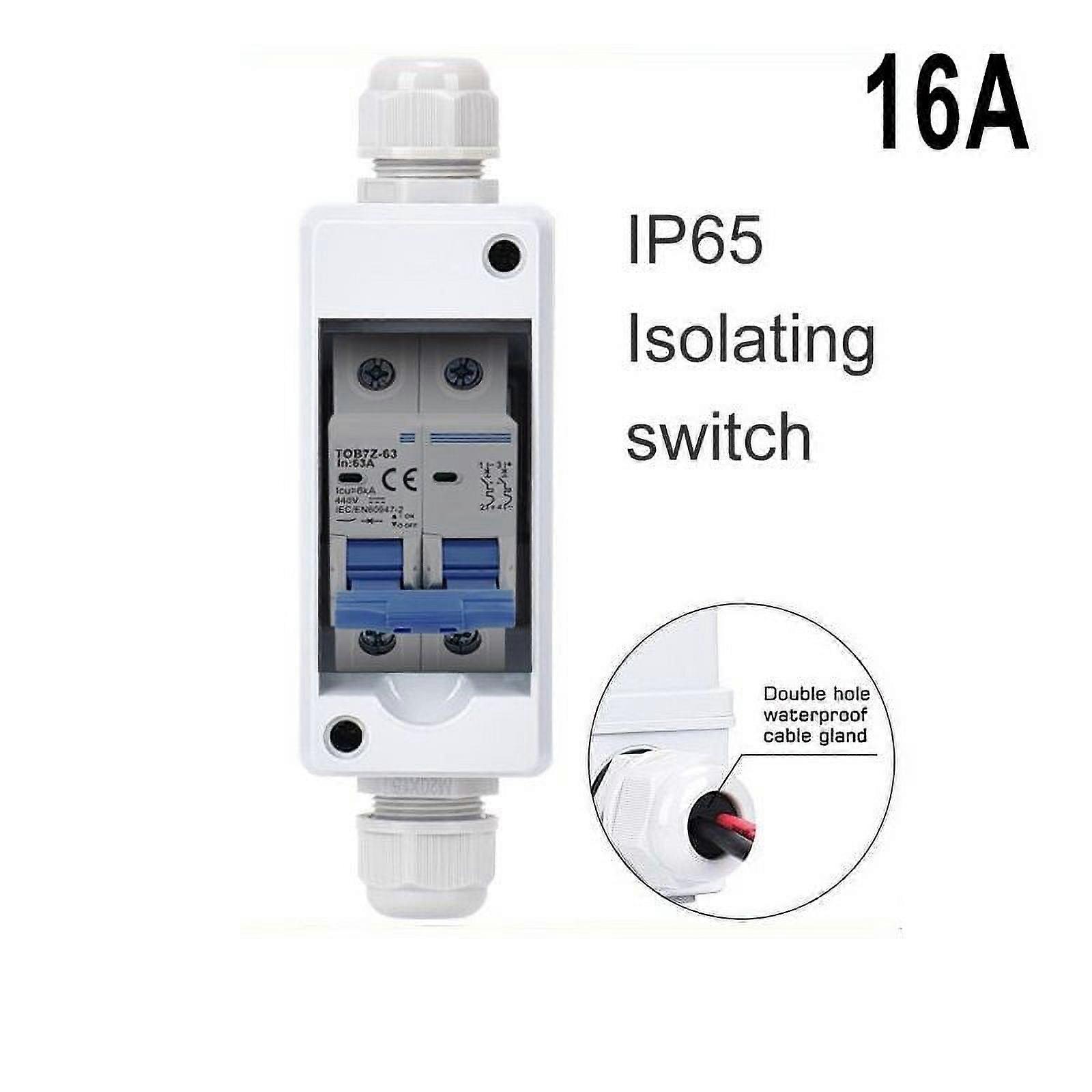 Solar photovoltaic cell combiner box AC circuit breaker switch with junction box