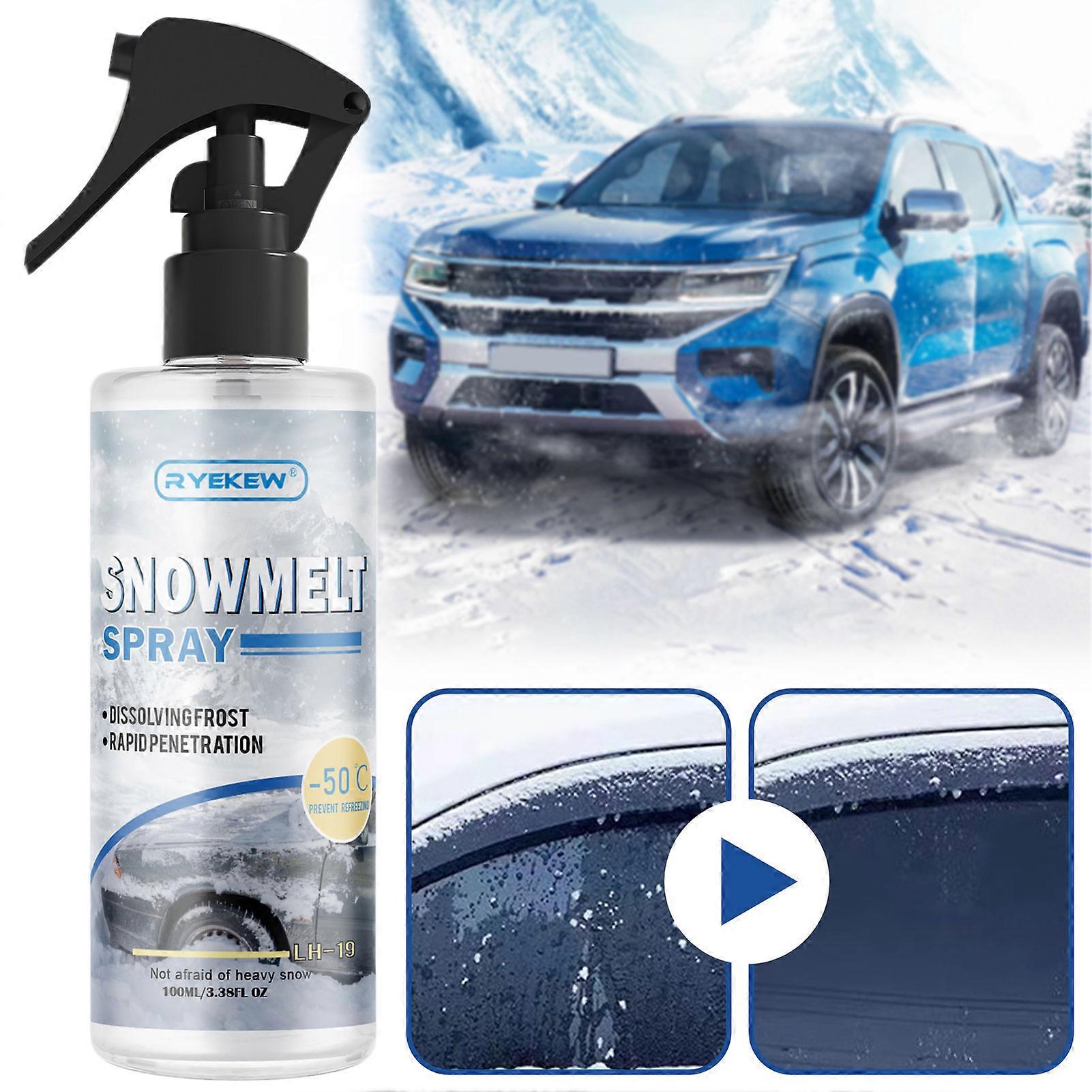 100ml Fast Acting Snow Melt Spray for Car Windshields, Dealing with Overnight Frosts, Removes Frost, Ice, Snow & Prote