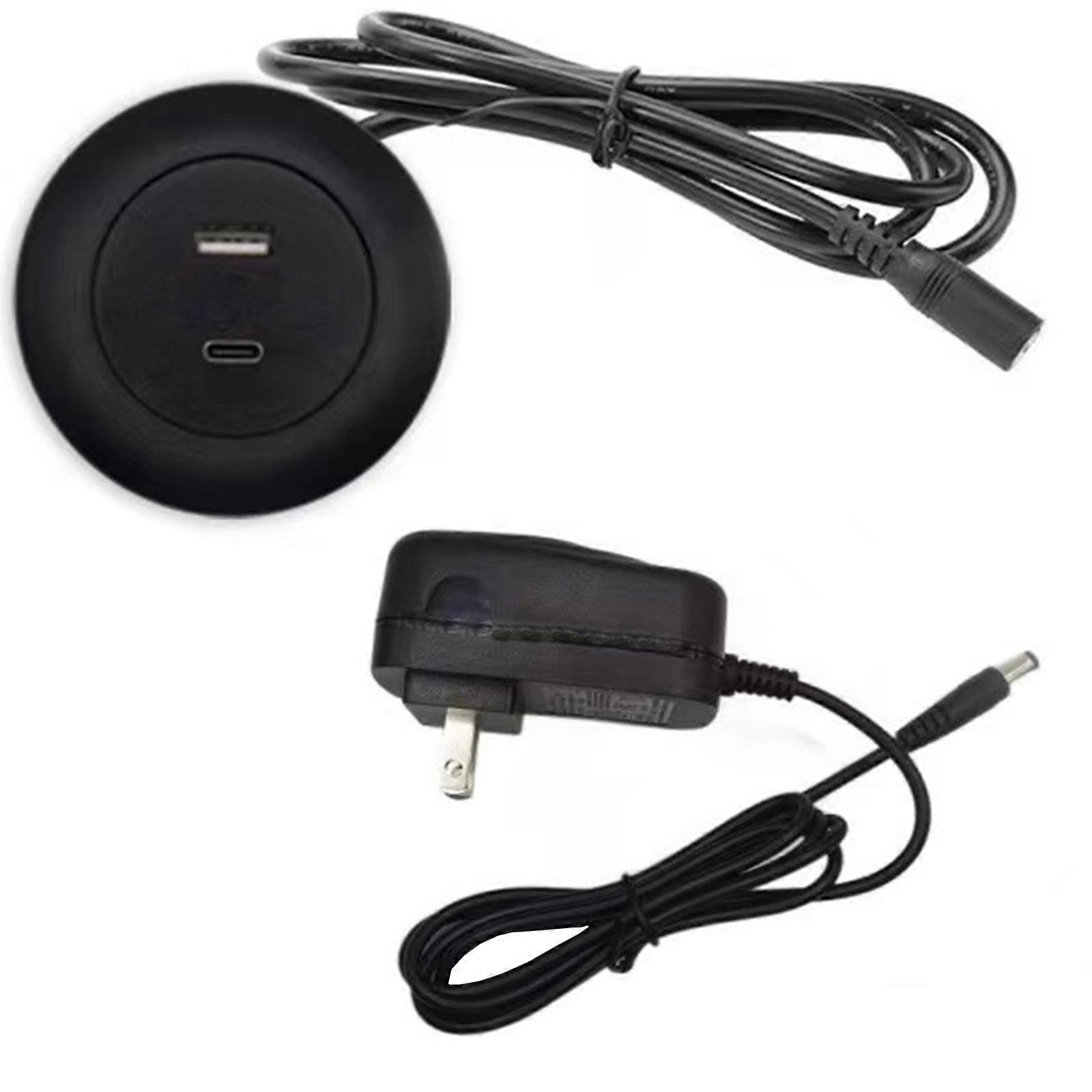 Desktop Hole Embedded 5V2A USB Double Outlet Invisible Charging Furniture Office Invisible Charging Port Multicolor