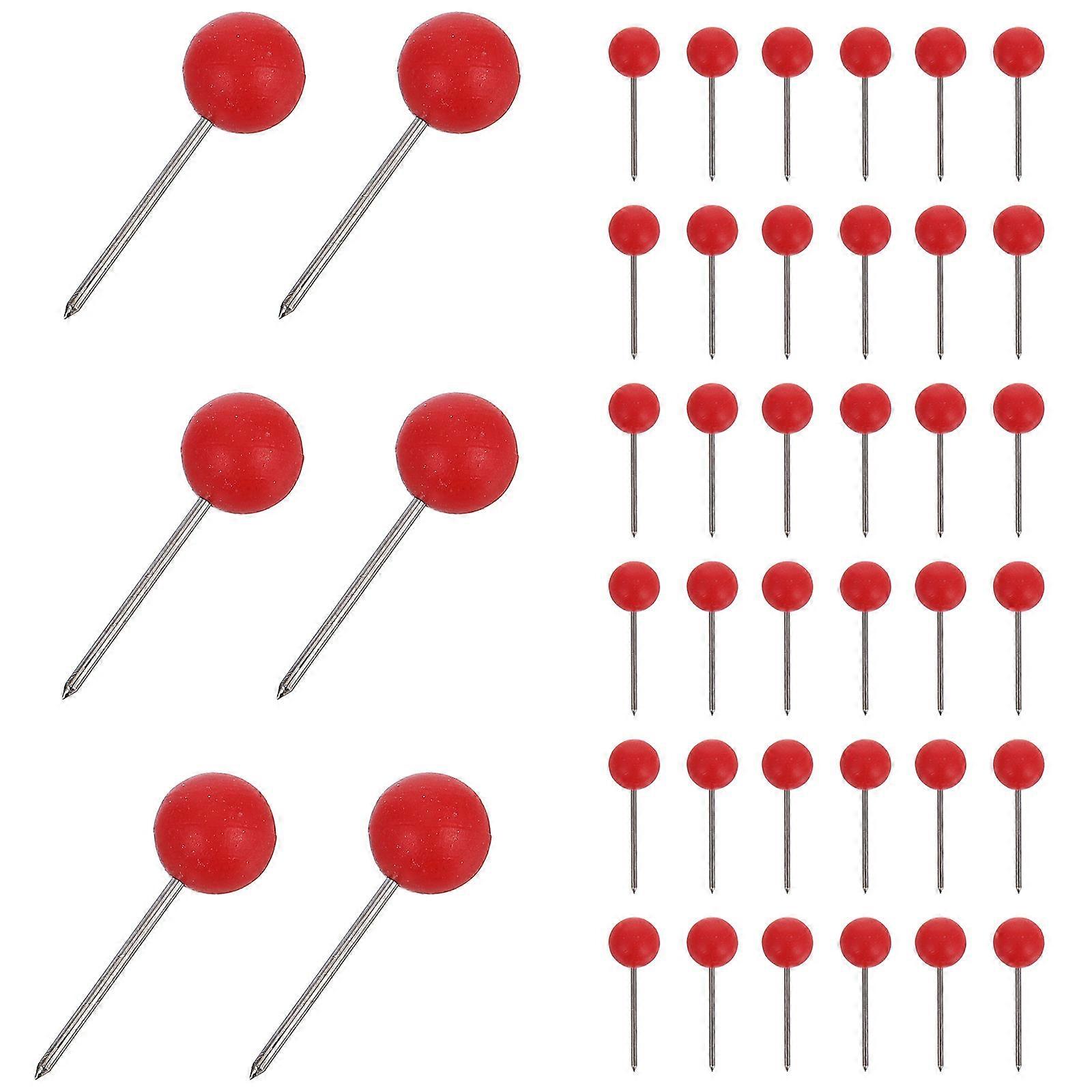 Red Map Push Pins Round Head Decorative Pins for Holding Use 300Pcs