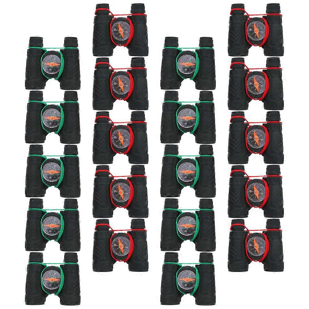 Mini Binoculars with Builtin Compass for Outdoor Adventure 20Pcs