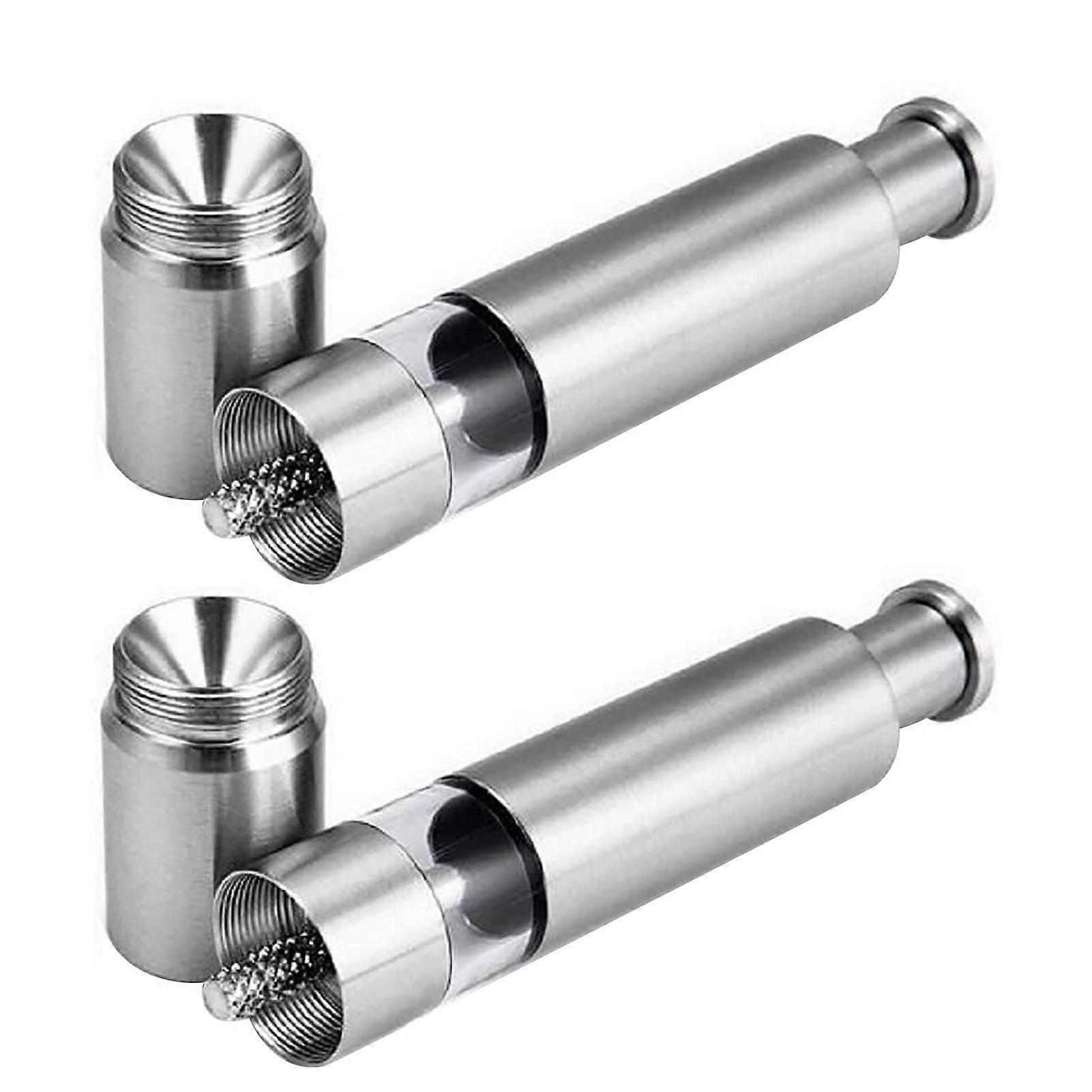 Salt and Pepper Grinder Stainless Steel Mill with Push Button , 1Pc or 2Pc Set, 6.02x1.1 in