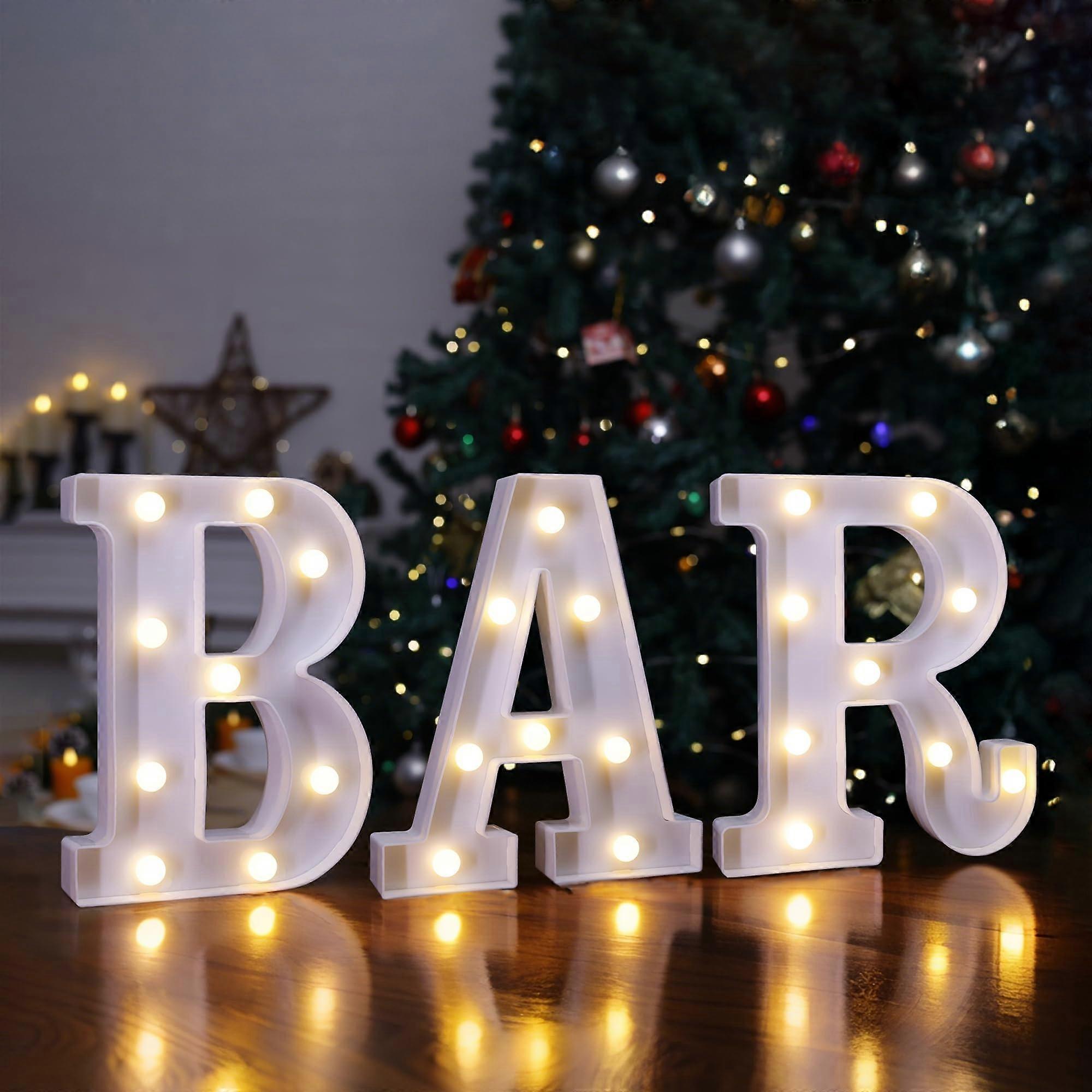 LED Bar Sign with Warm Ambient Lighting, Battery Operated Marquee Letters for Home Pub Party Decor