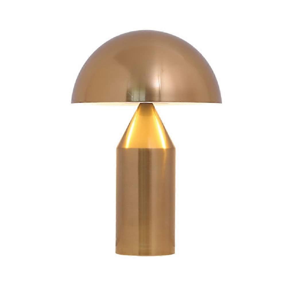 Modern Gold Dome Table Lamp 14 Inch, Energy Saving Metal Design with Cord Switch for Bedroom