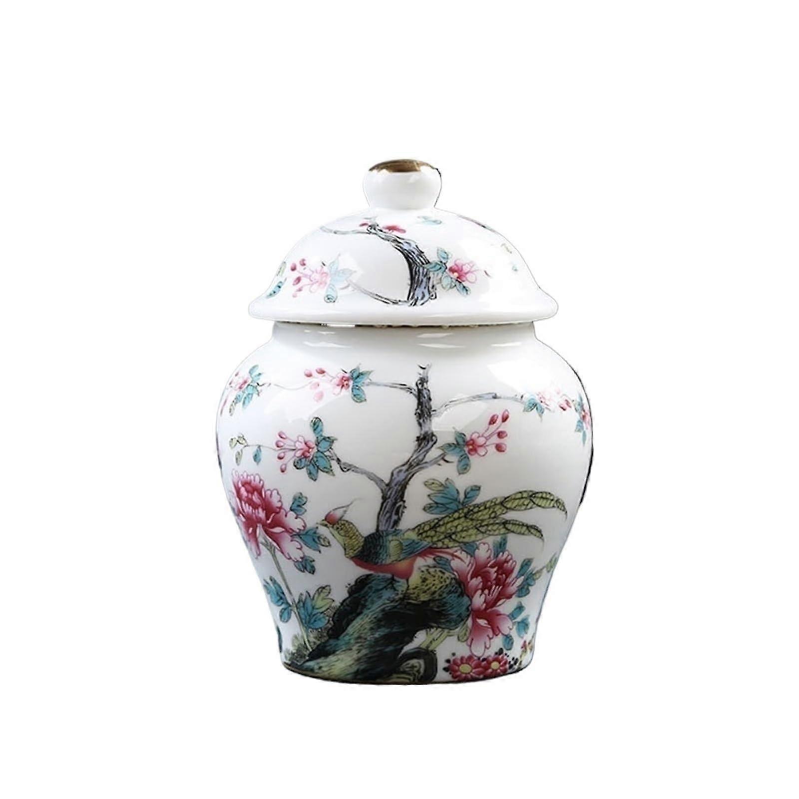 Ceramic Storage Jar with Lid for Tea Coffee Sugar, Decorative Kitchen Canister Small Size