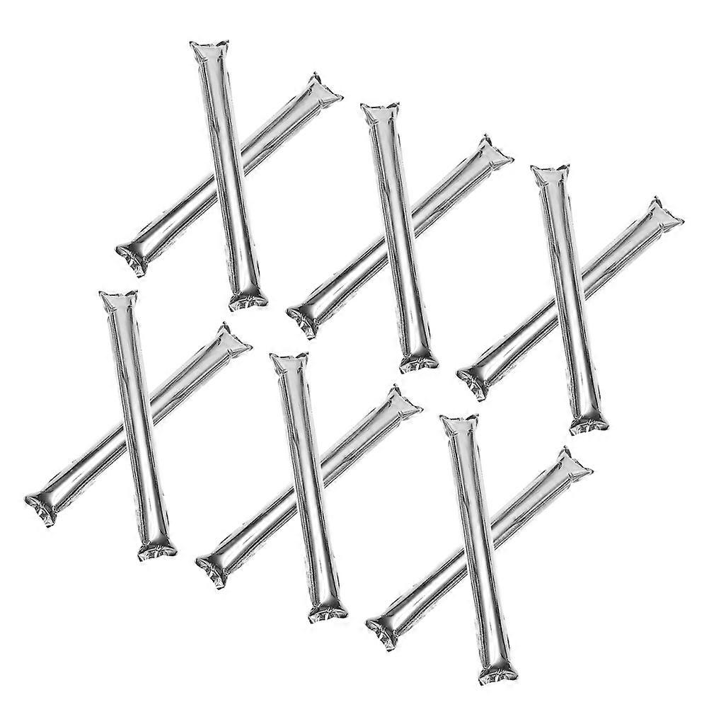 Silver Inflatable Noise Makers Cheerleading Stick for Sporting 12Pcs