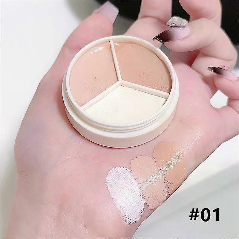 3-Color Concealer Palette High Coverage Concealer Cover Anti Dark Circle Freckle Natural Finish Foundation Face Makeup Base