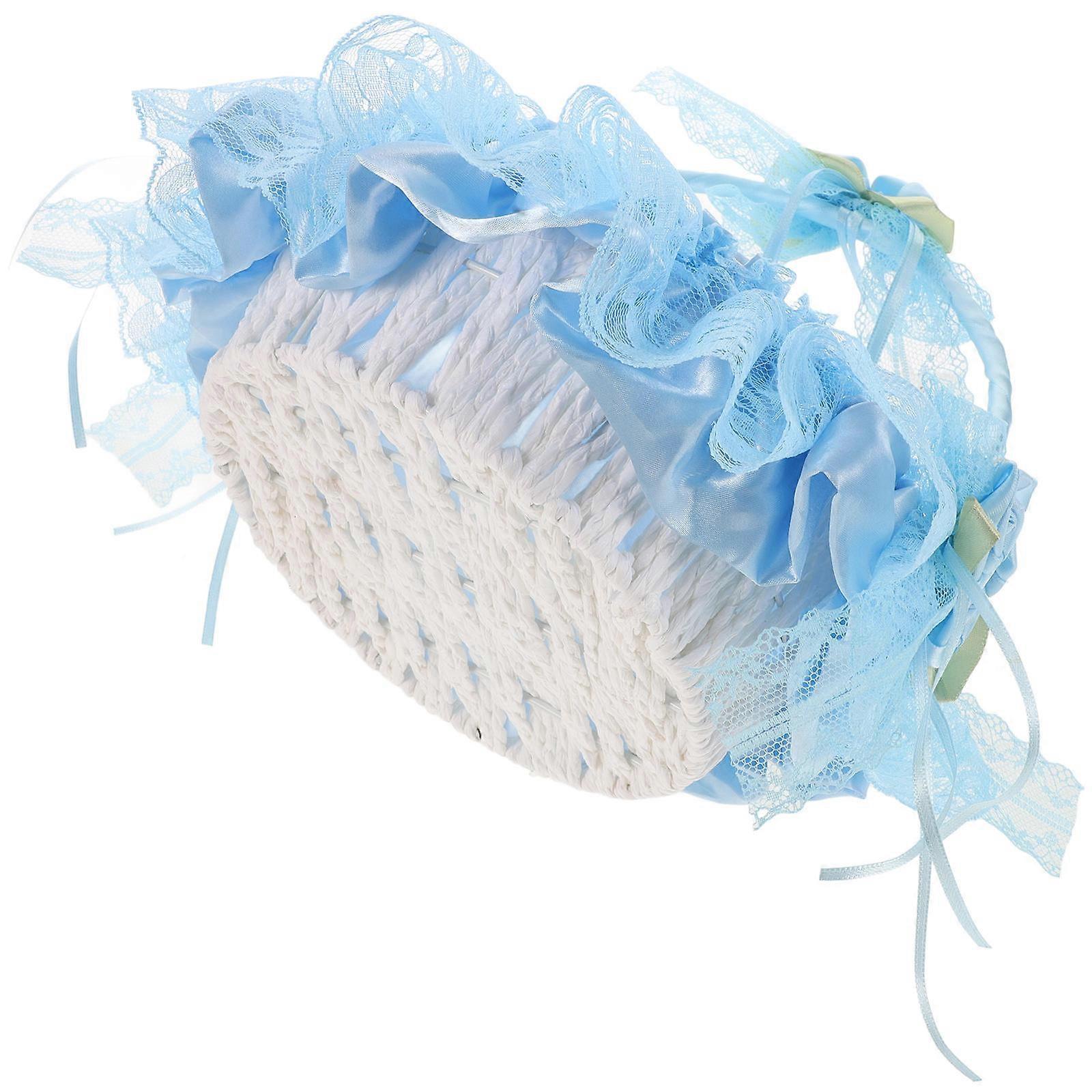 Bamboo Woven Flower Basket with Handle for Wedding Decorative Use