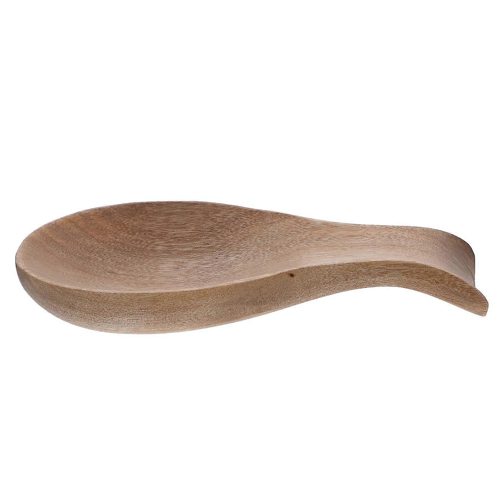 Grey Wooden Spoon Rest for Kitchen Counter Solid Wood Spoon Holder