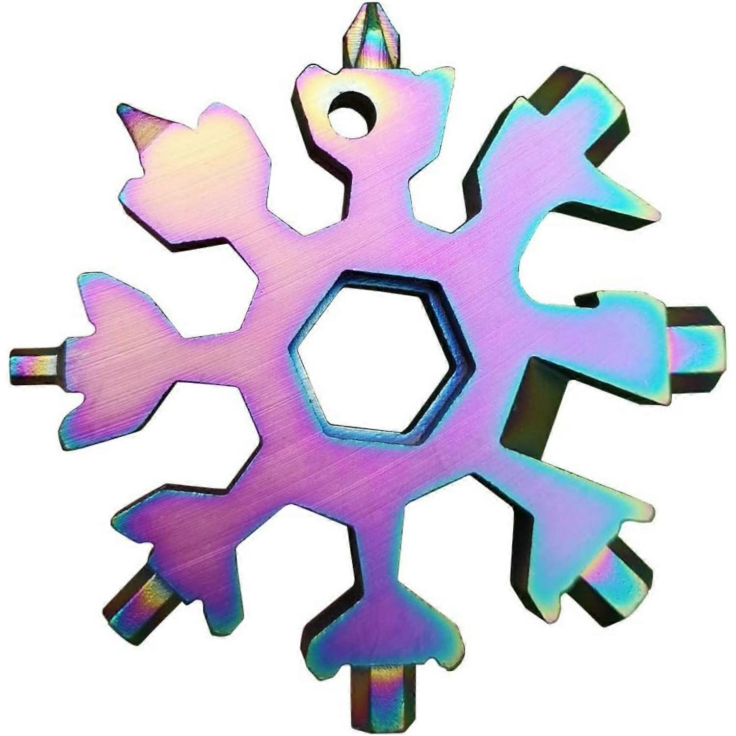 18-in-1 Snowflake Multi-Tool Screwdriver, Stainless Steel 18-1 Multitool Snow Tool (Multicolor)（Y1416）
