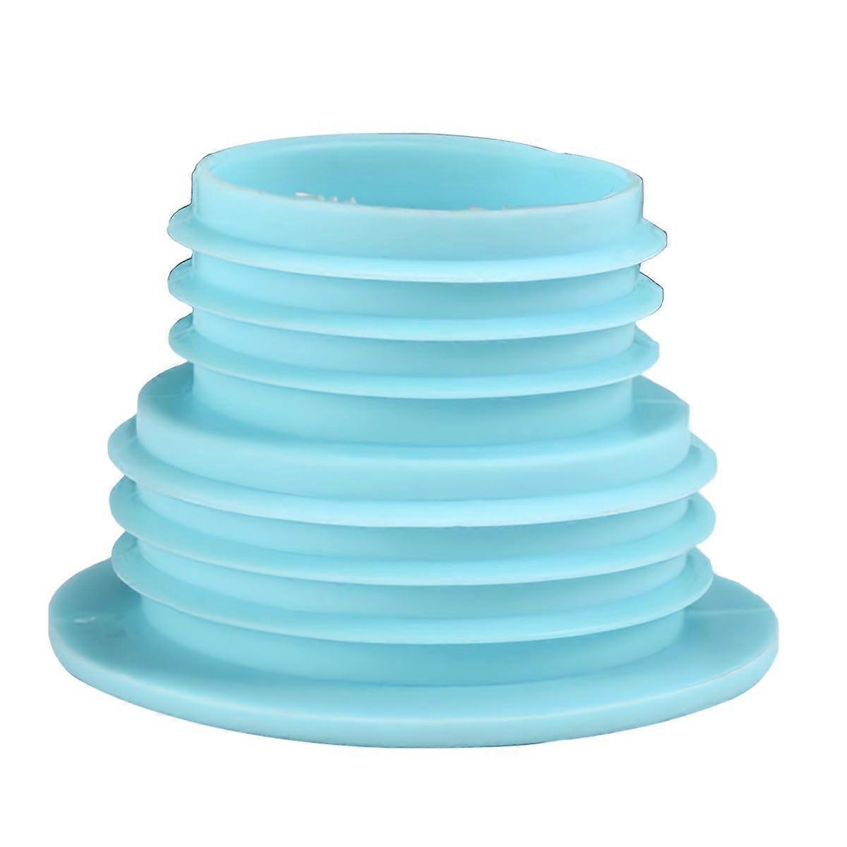 3Pcs Silicone Drain Pipe Hose Plug Set, Durable Deodorant Sewer Seal Ring for Kitchen Bathroom Laundry Sinks, Light Blue