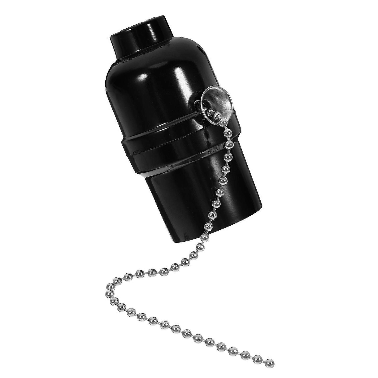 Pull Chain Light Fixture Ceiling Light Lamp Holder Adapter 5Pcs Set Black