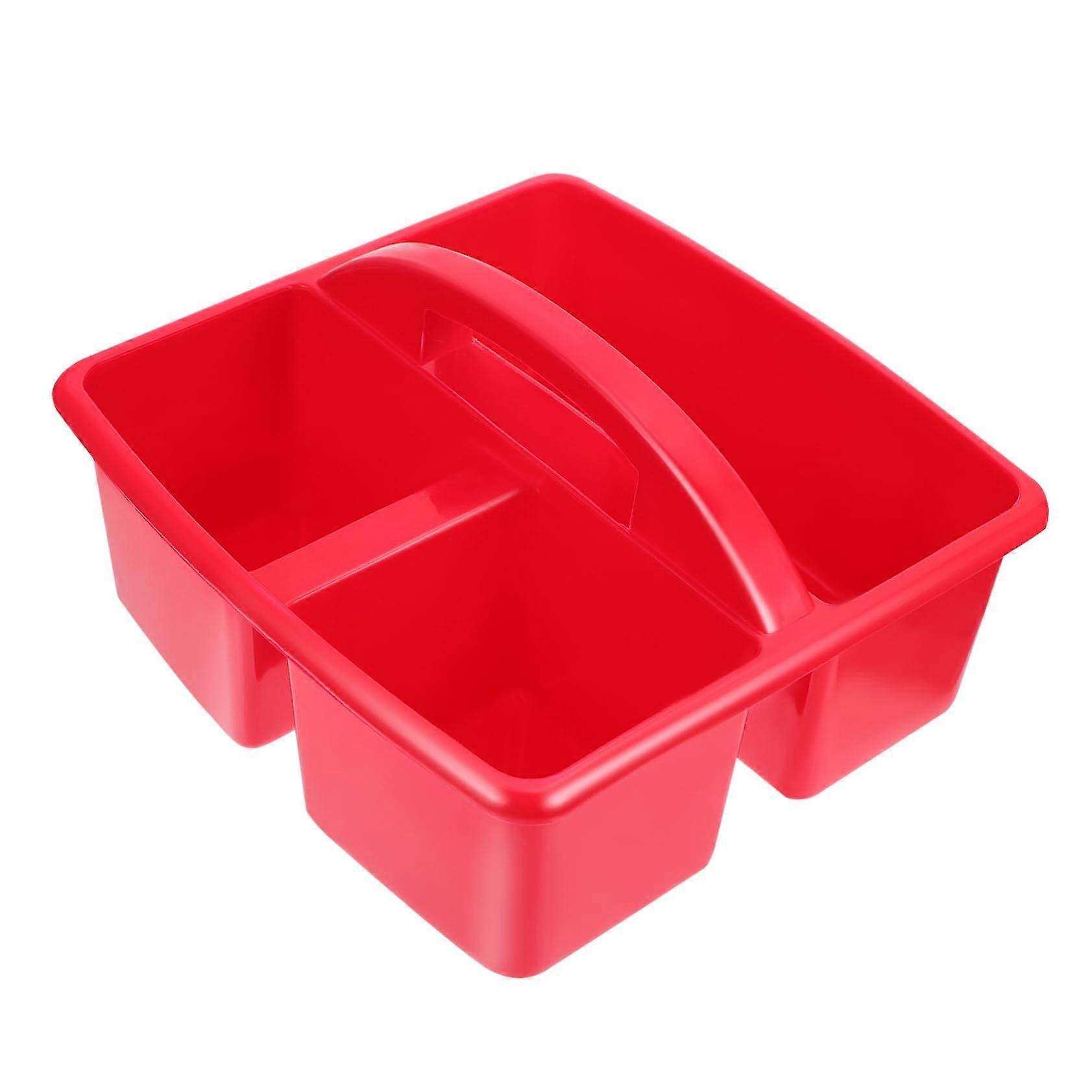 Storage Basket with Handle, MultiCompartment Plastic Handheld Organizer for Kids Room and Toys