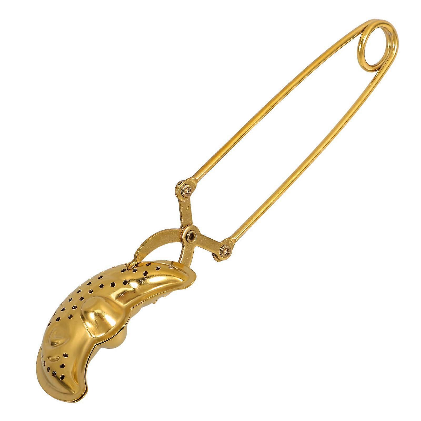 Stainless Steel Tea Infuser Fine Mesh Tea Strainer with Long Handle and Gold Chain for Loose Leaf Tea