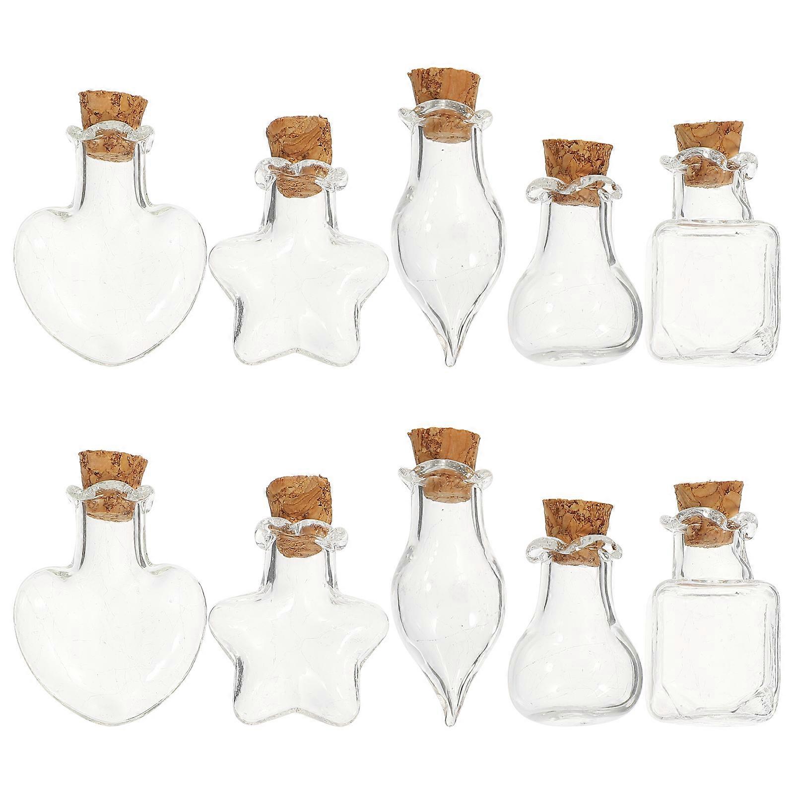 Multi-Function Wish Mini Glass Bottles for Storage 10Pcs