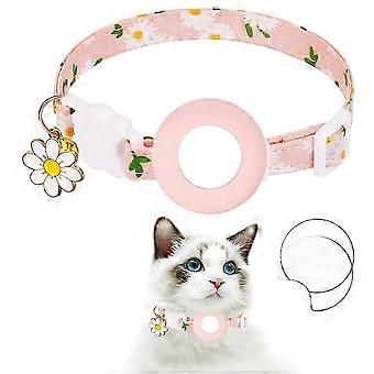 2026 Pet Collars For AirTag Tracker Silicone Cover Small Daisy Pet Collar Dog Collar With Bell And Front Back Film