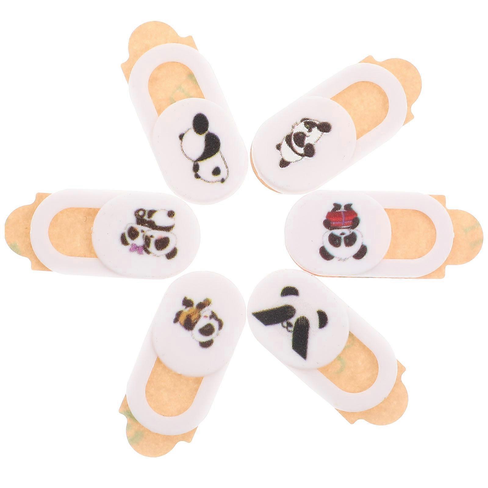 Webcam Cover Protective Use 6Pcs Panda Pattern Slide Covers