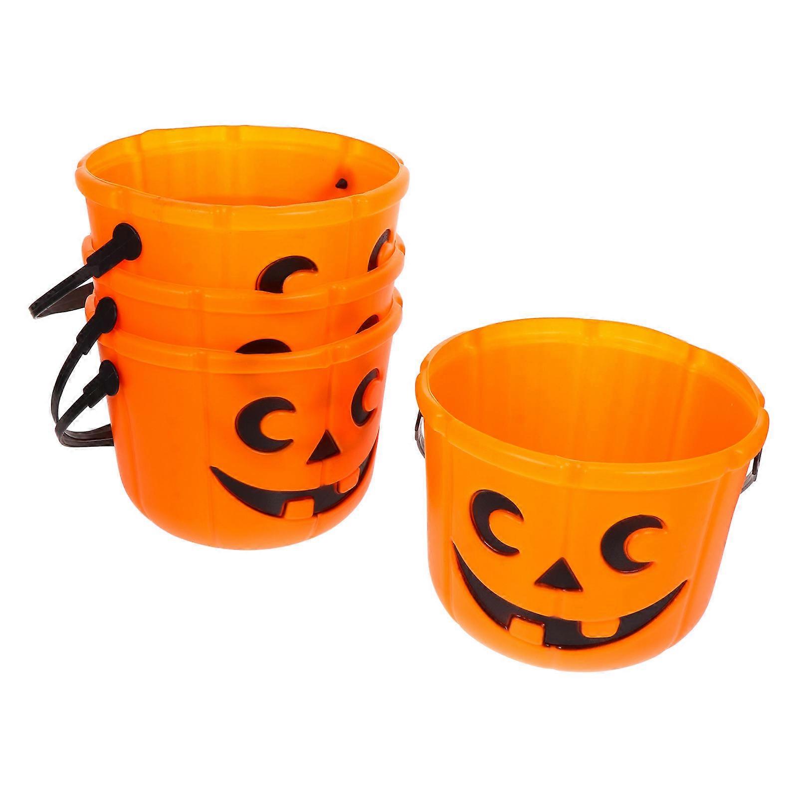 Halloween Pumpkin Buckets for Storage Use 4Pcs Portable Candy Containers