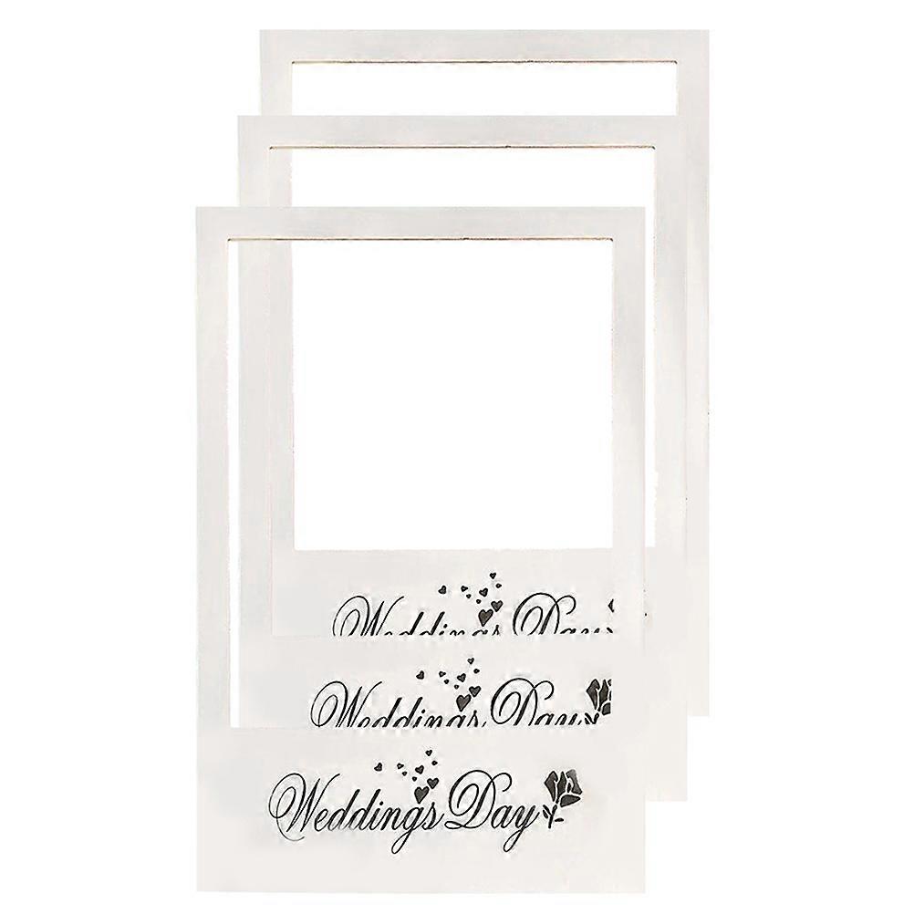 3pcs DIY Paper Photo Frames for Creative Wedding Photo Booth Props