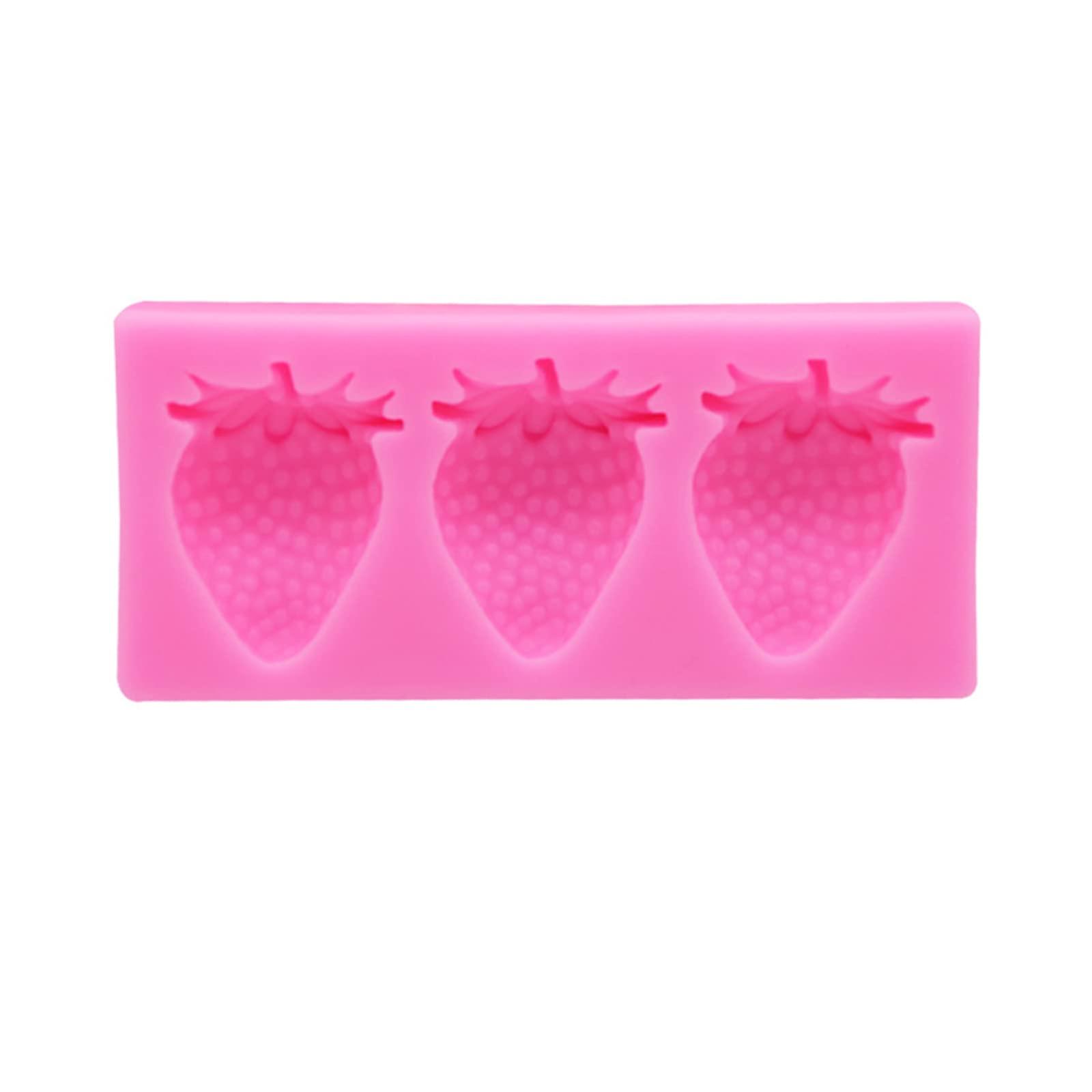 Silicone Baking Mold 3D Strawberry Pineapple Shape for Candy Chocolate Ice Cube Summer Cake Decor
