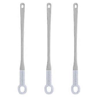 3pcs Toe Cleaning Brush Foot Scrubber In Shower With Long Handle Foot Brush Soft Skin Exfoliation Lotion Applicator For Foot Seniors Elderly Men And W