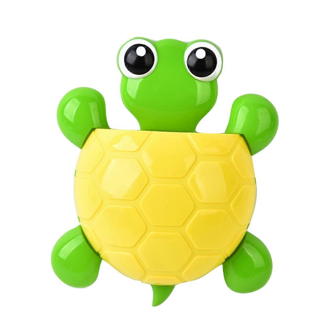 2pcs Yellow Turtle Suction Cup Toothbrush Holder, Cute Wall Mounted Bathroom Organizer Storage