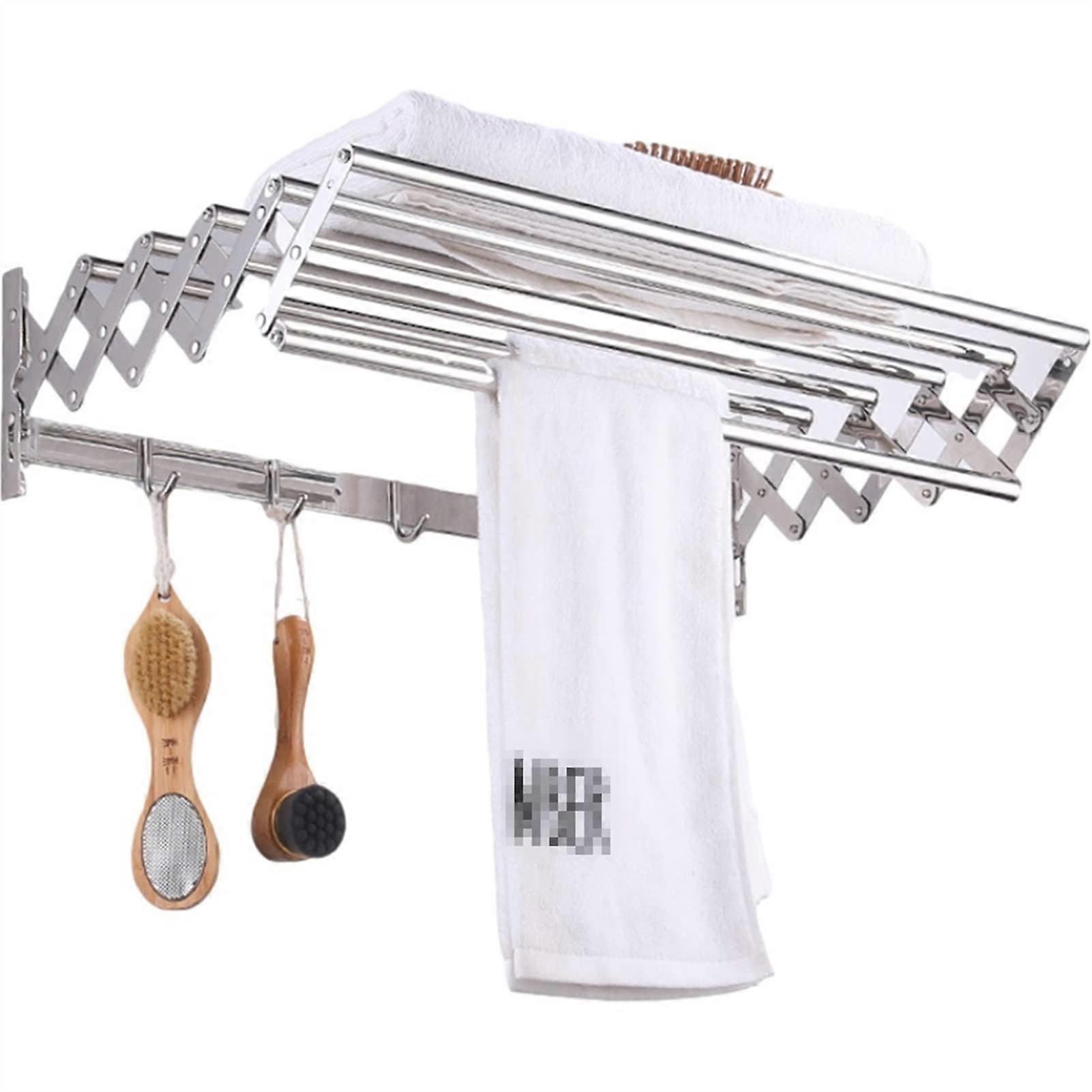 Wall Mounted Drying Rack Foldable Extendable Clothes Airer for Laundry Towels 60cm and 40cm