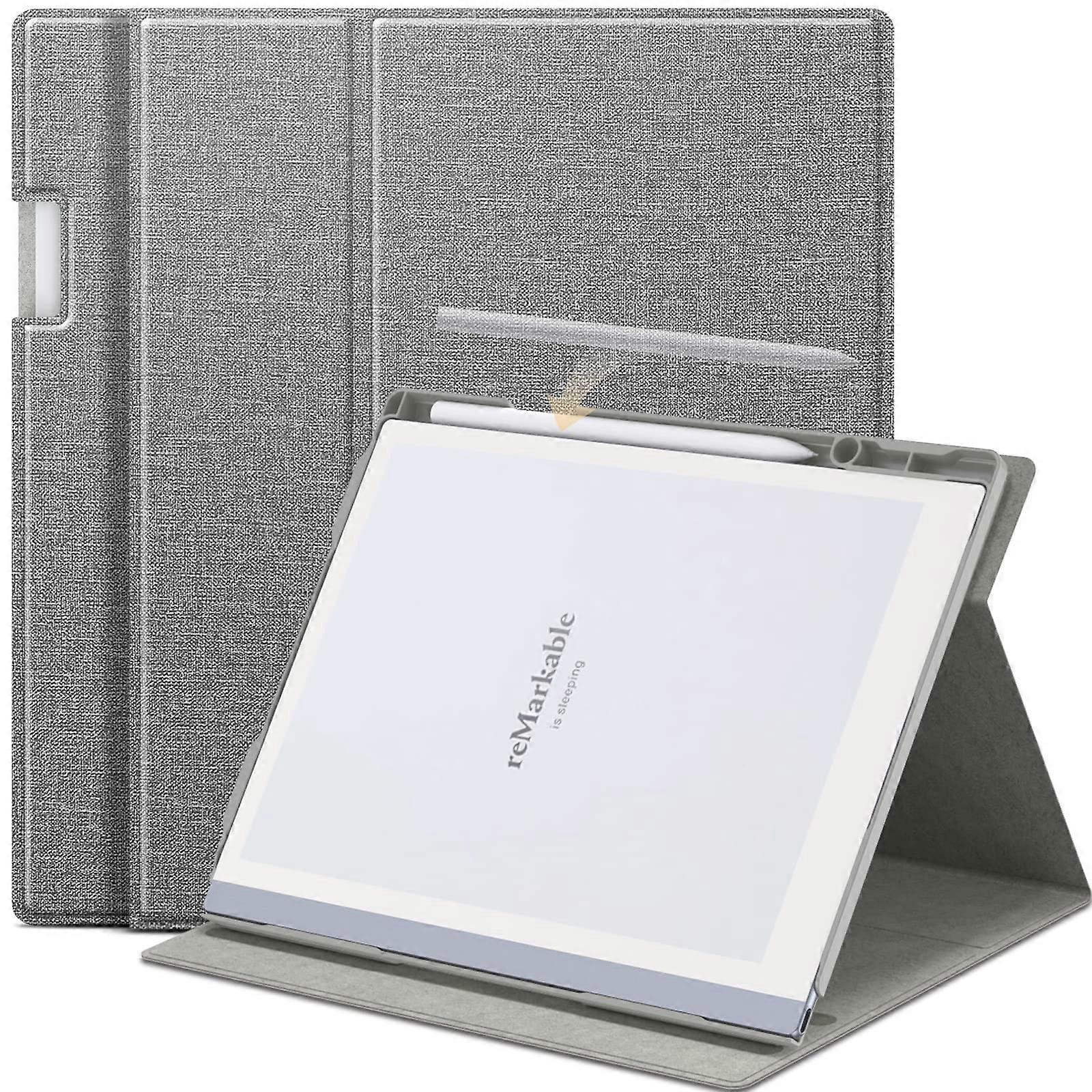 Case with Pen Holder, Foldable Stand Cover for Remarkable 2 10.3 Inch Tablet Gray