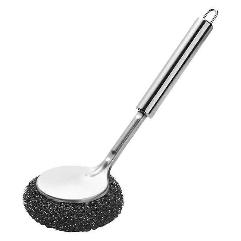 Stainless Steel Dishwashing Brush with Replaceable Head and Ergonomic Non Slip Handle for Kitchen