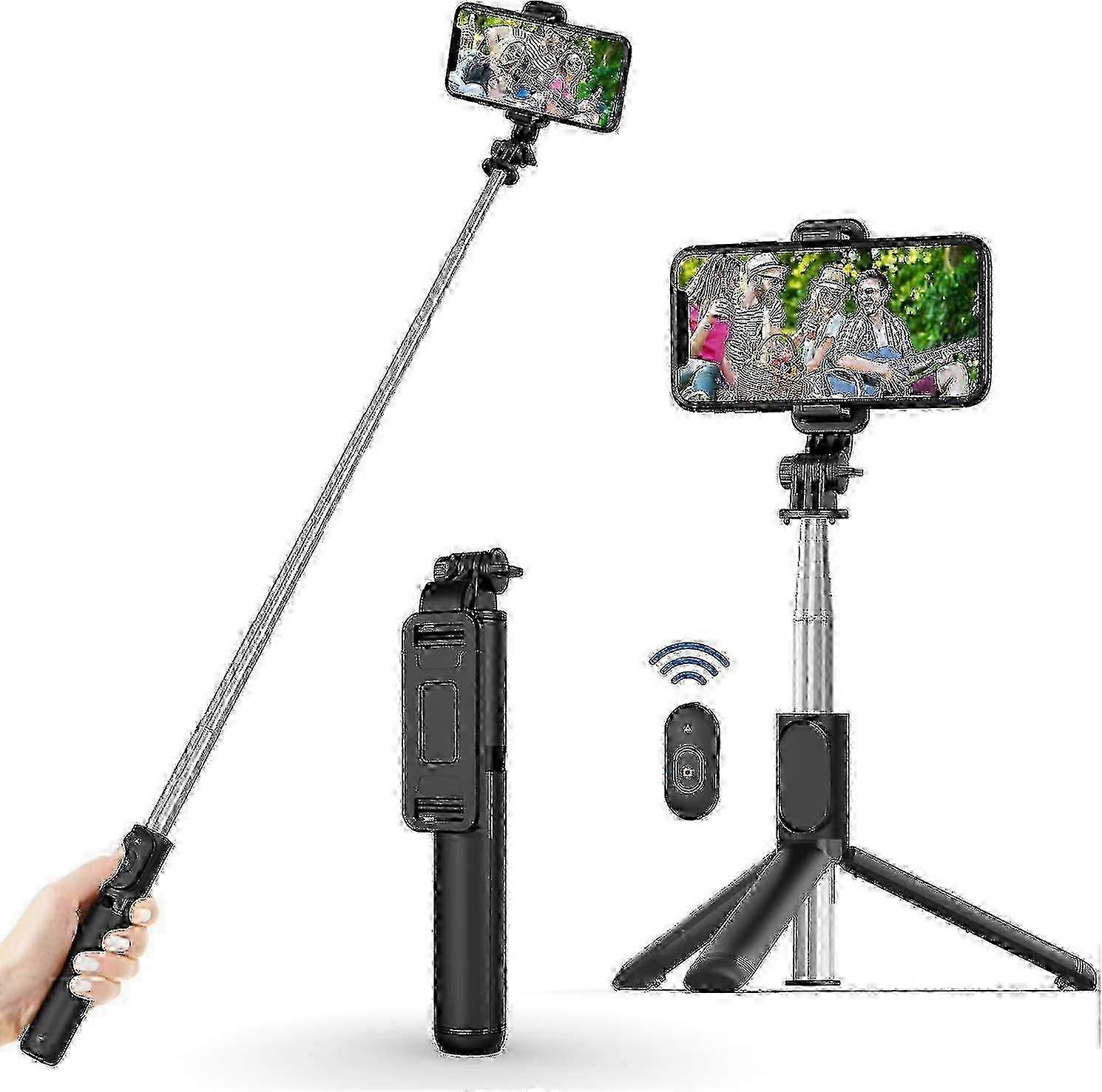 Selfie Stick with Wireless Remote, Extendable Tripod Stand, Lightweight & Portable