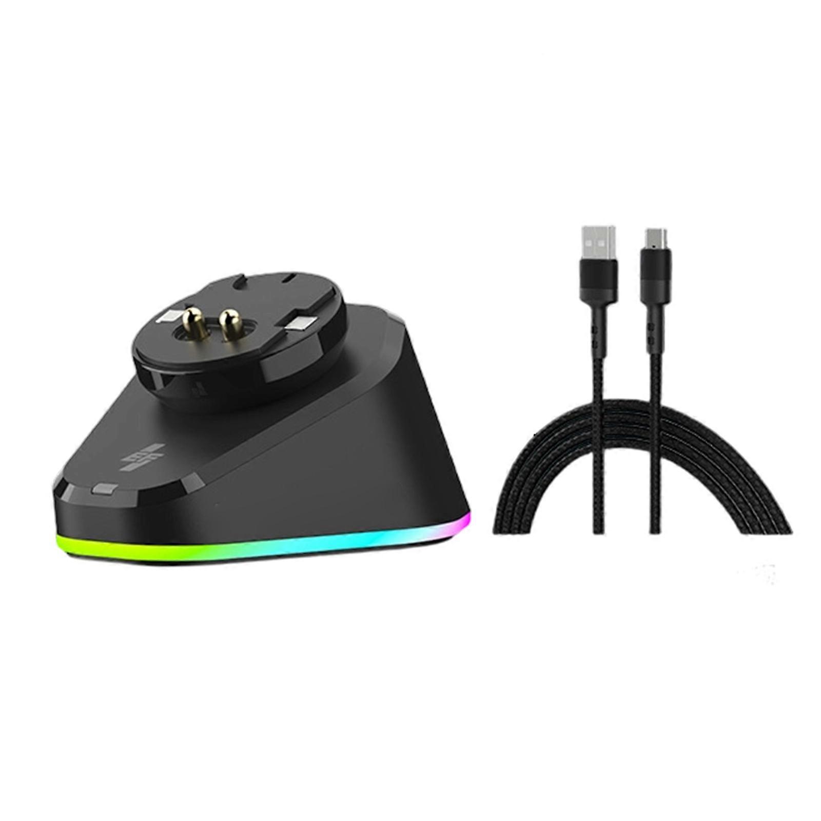 G502/G502X/G502X PLUS için Manyetik Otomatik Bağlantılı Çift USB Hub'lı Akıllı Aydınlatmalı Kaymaz Siyah Oyun Faresi Şarj Tabanı