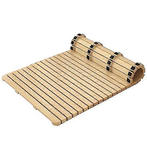 Foldable Solid Wood Bed Slats for Mattress Support, Full/Queen/King SpaceSaving Bunkie Board