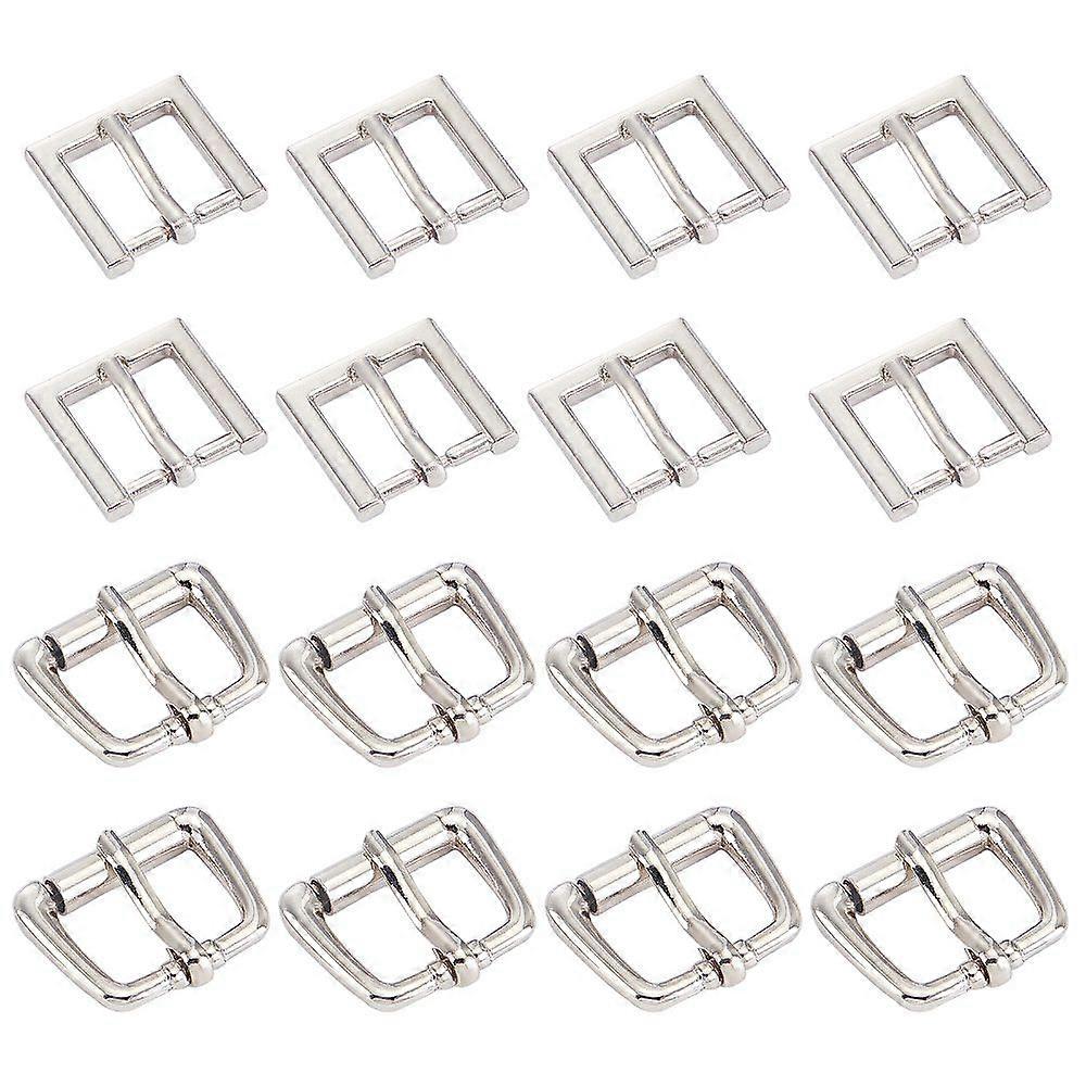16pcs 2 Shapes Alloy Adjustable Buckle for bag Replacement Accessories Rectangle Square Platinum 2.4x2.5x0.4cm