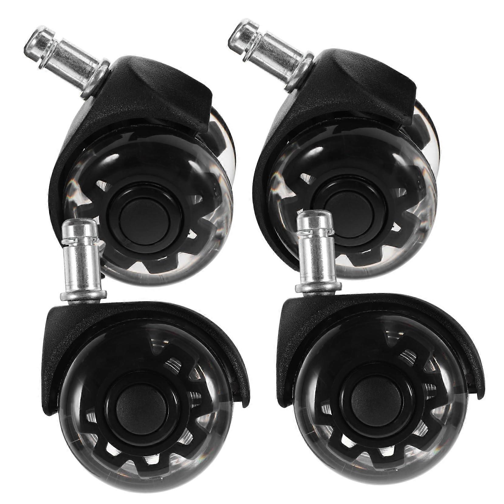4pcs Office Chair Caster Wheels PU Replacement for Hardwood Floors Smooth Rolling Durable