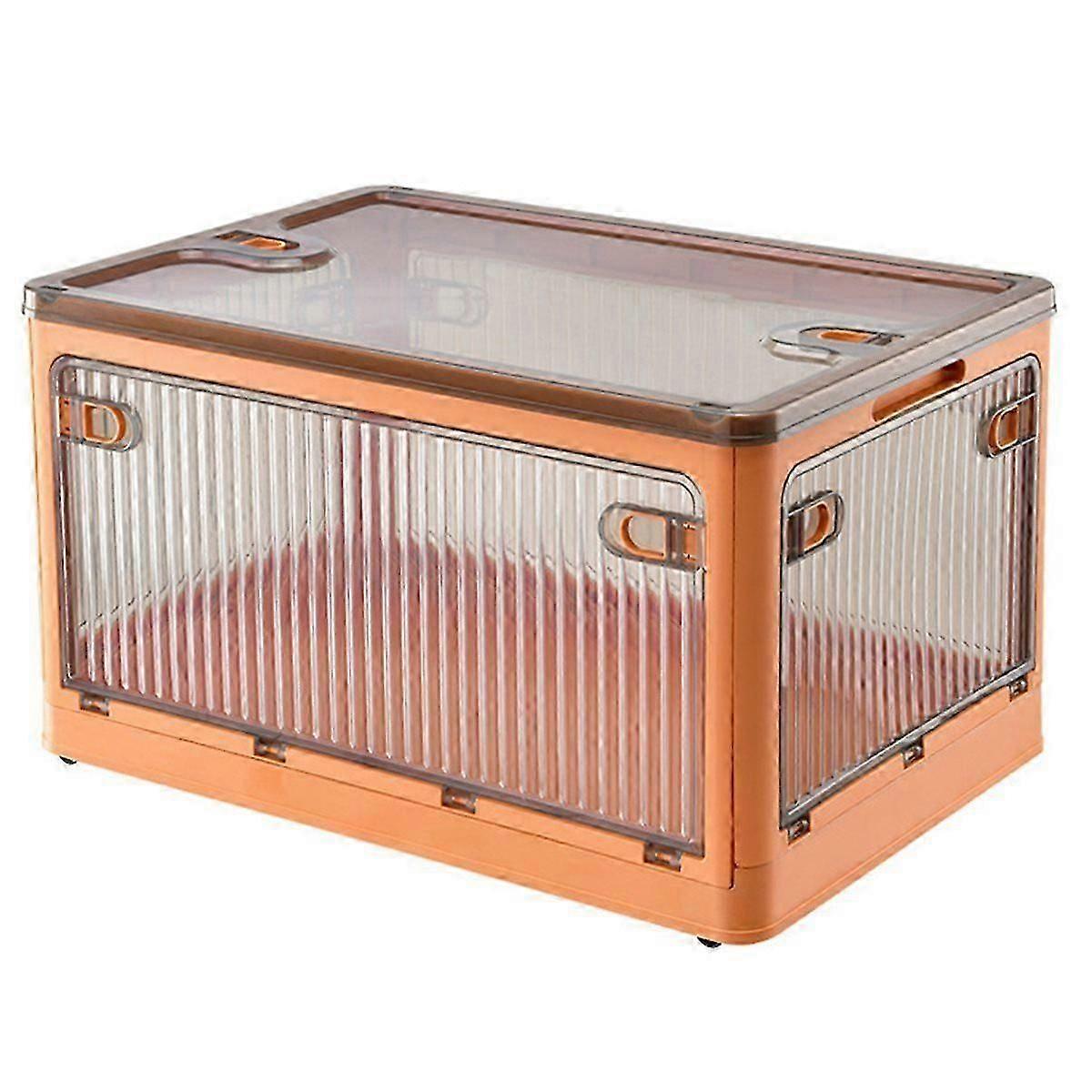 Foldable Storage Box with Wheels Large Capacity Transparent Stackable Waterproof compatible Closet Use and