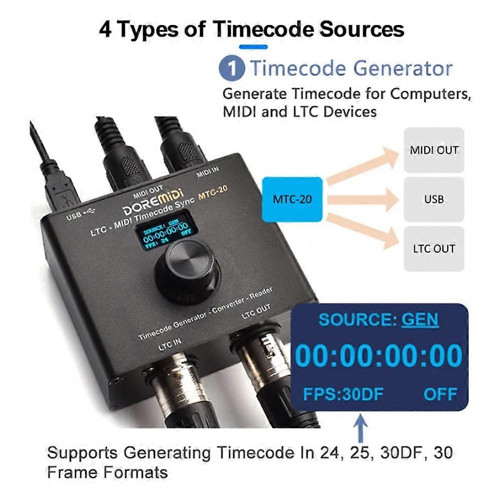 DOREMiDi LTC-MIDI Timecode Synchronizer MA Console Reaper Software MMC Control MTC-20