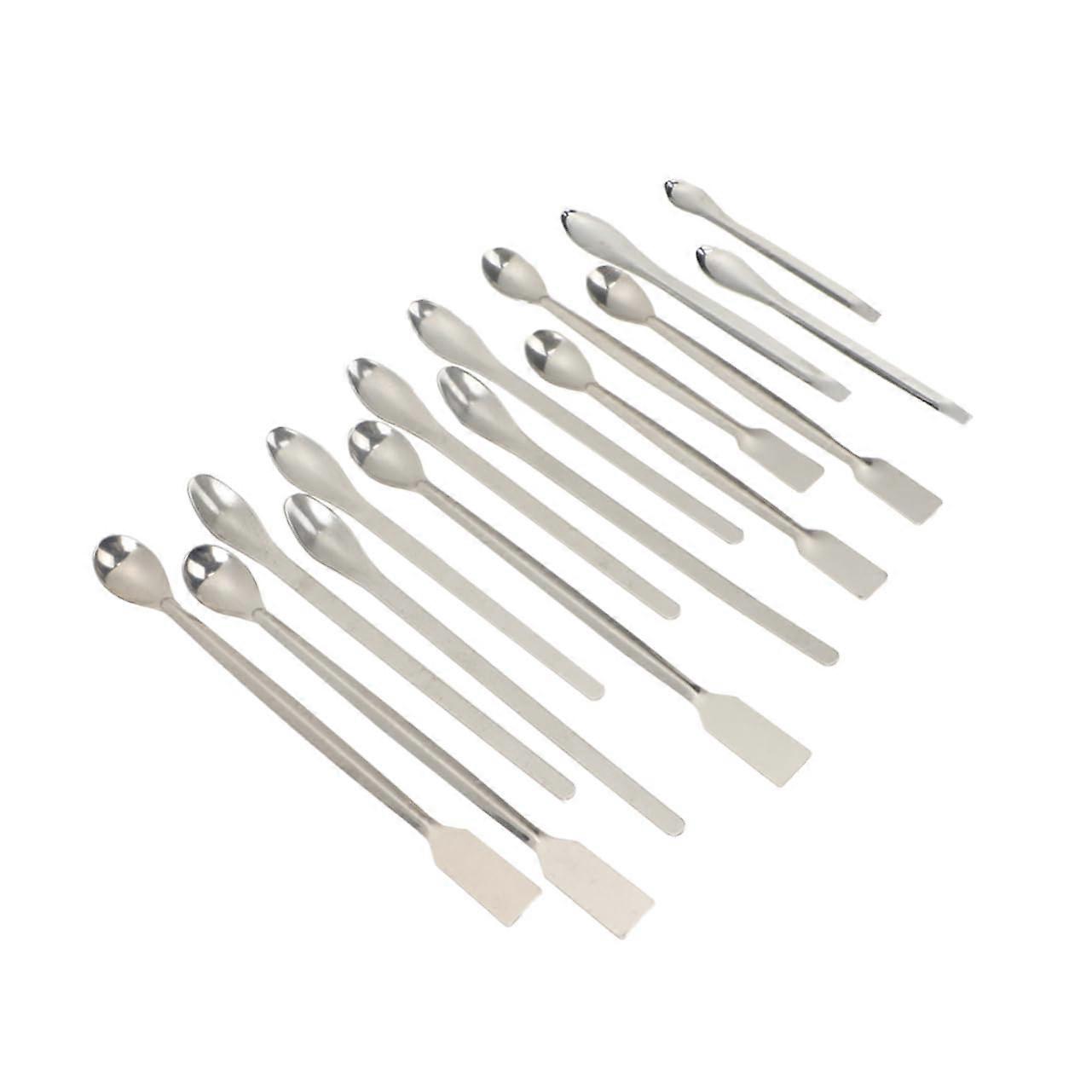 15pcs Stainless Steel Lab Sampling Spoons Long Handle Rust Resistant for Precise Transfer and Reagents