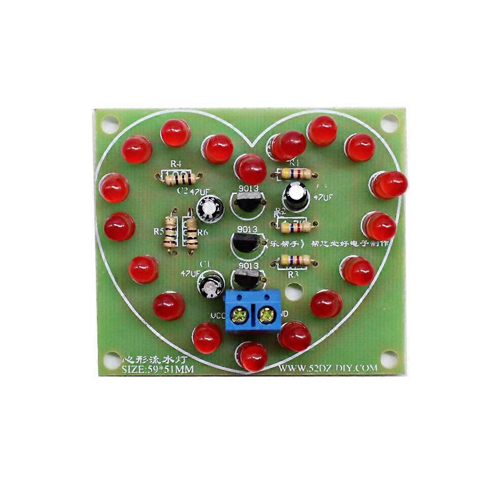 DIY Electronics Kit with HeartShaped LED Display, 3V5V Adjustable Soldering Project for Breadboard