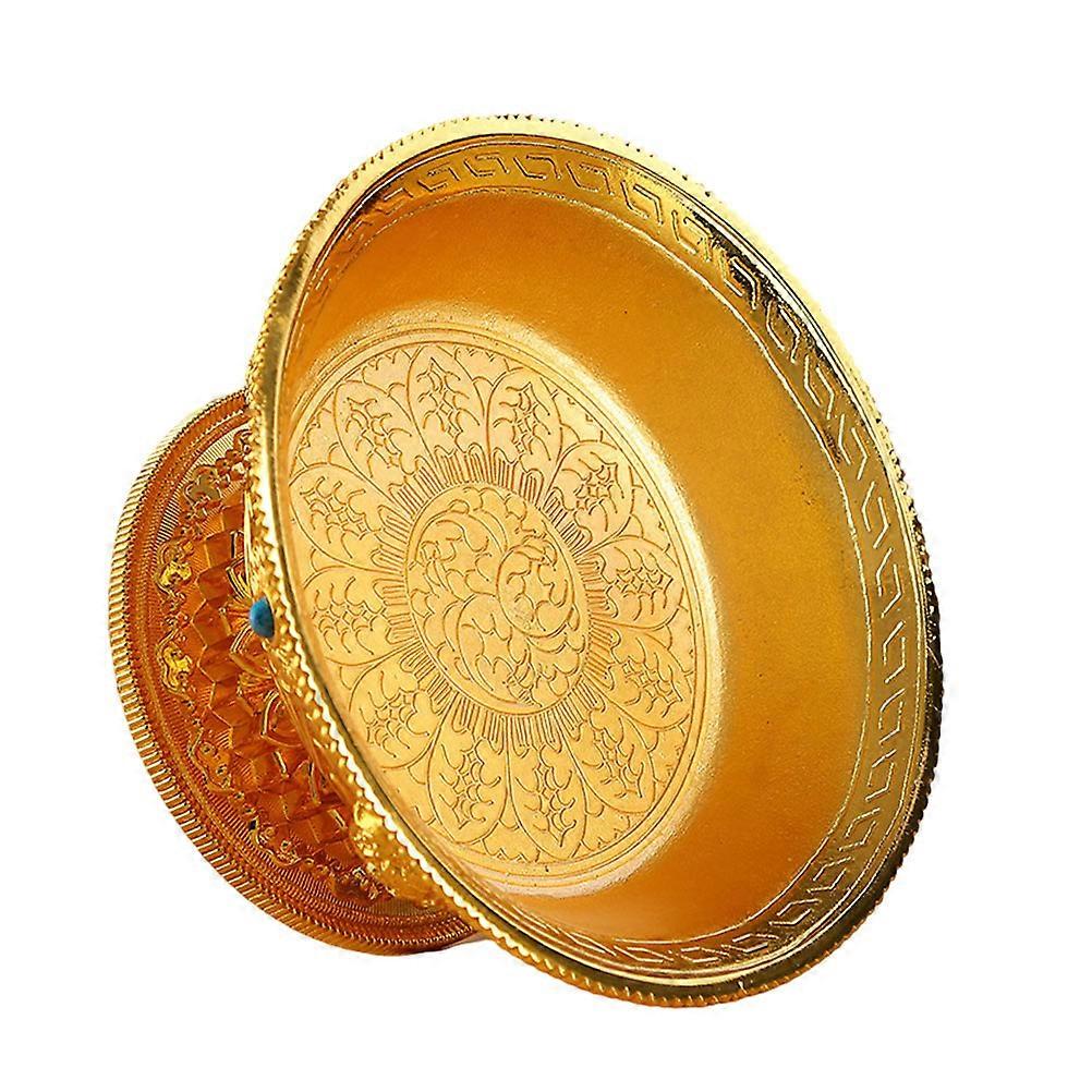 Golden High Base Fruit Dish Tribute Plate for Storage Use 1Pcs