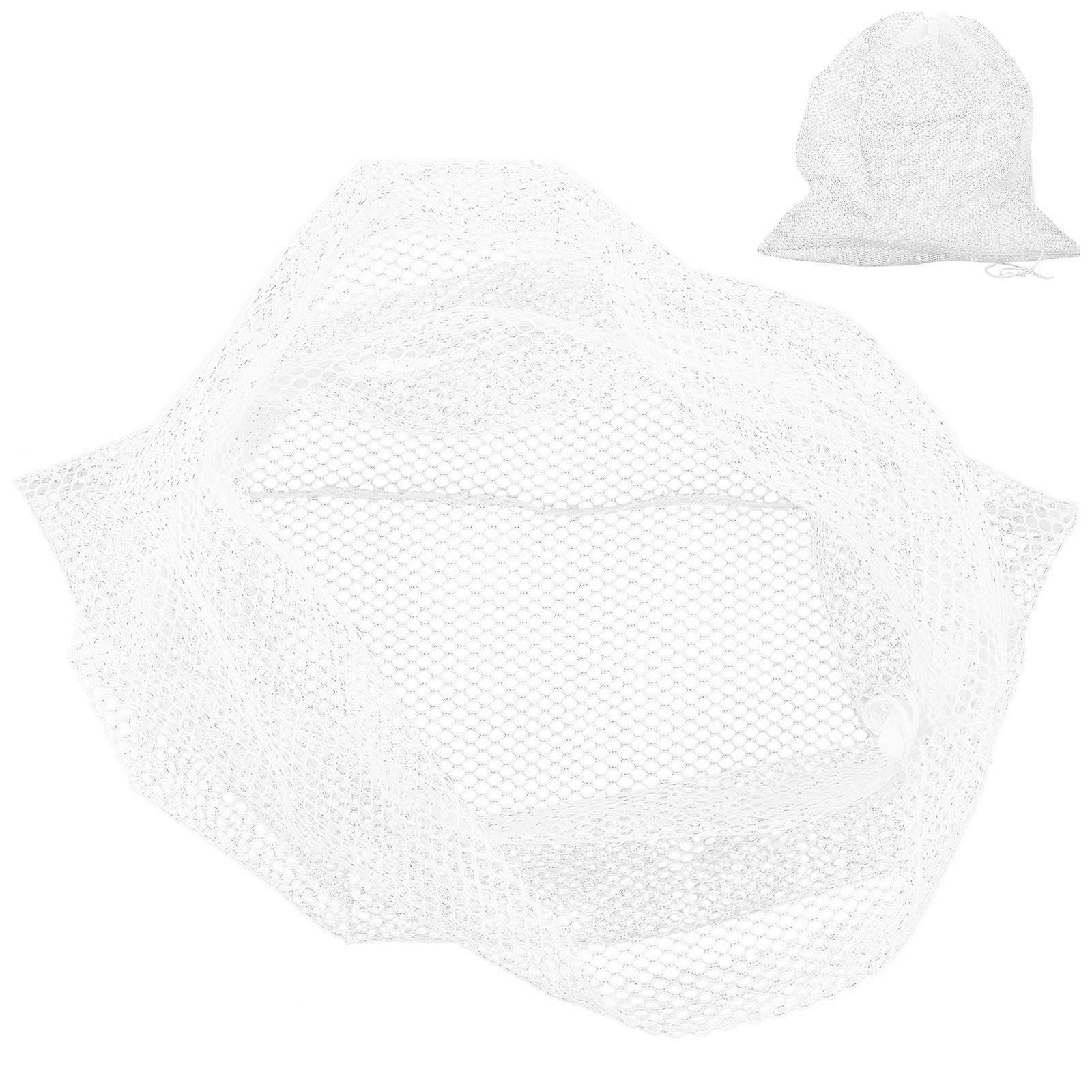 Water Pump Mesh Filter Bag for Pond Pump Cleaning 2Pcs White Net
