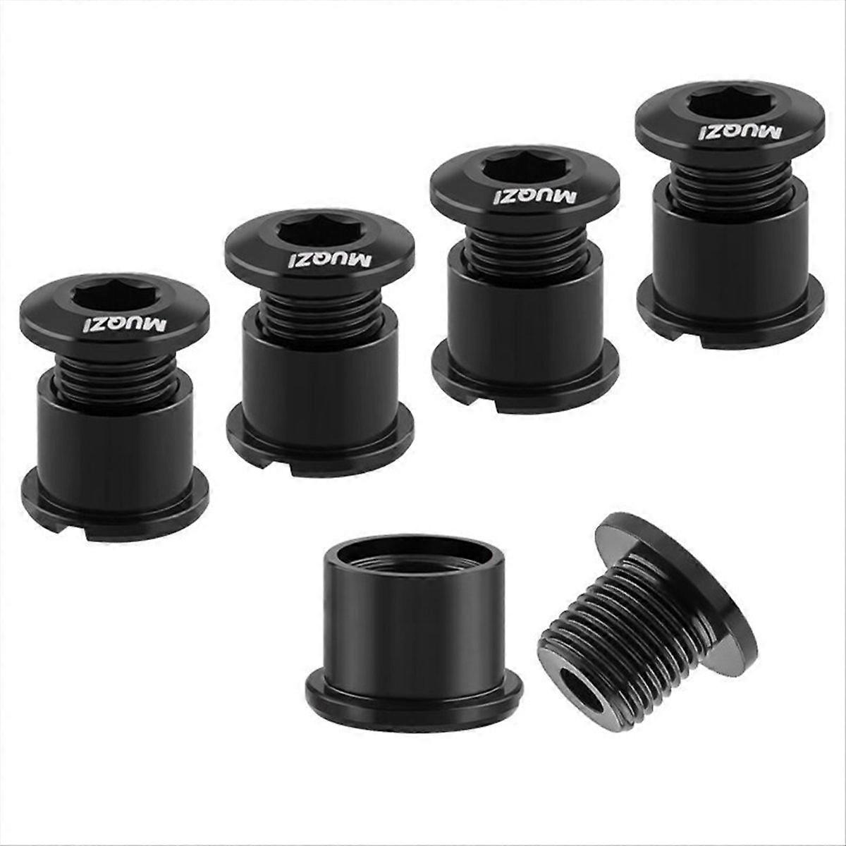  5Pcs Chainring Bolts Set 8.5mm Double Chainring Screws Black