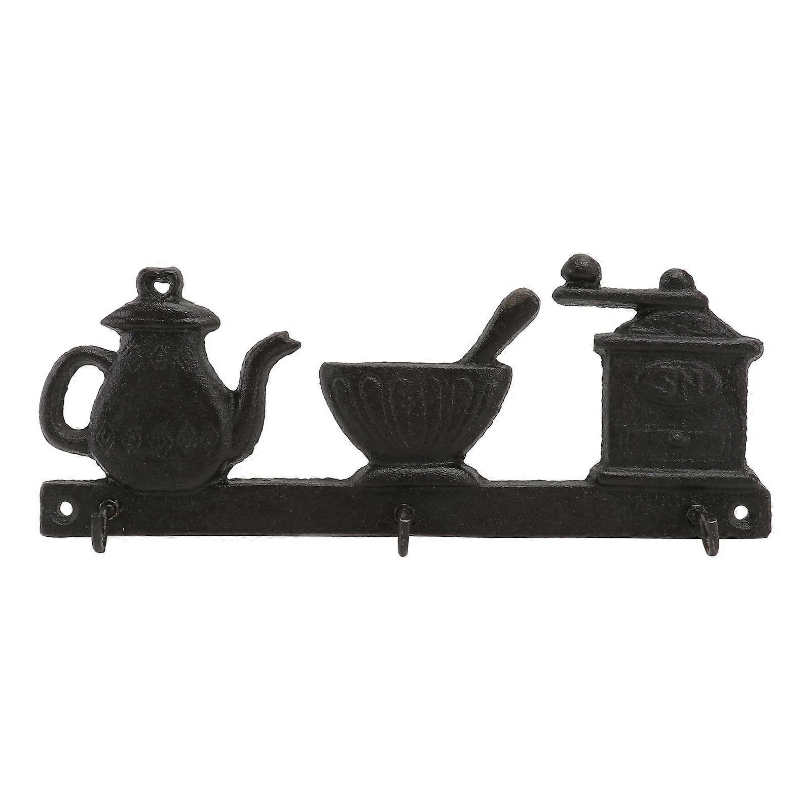 Black Iron Clothes Hanger Multi-Function Wall-Mounted Hook for Home 1Pcs
