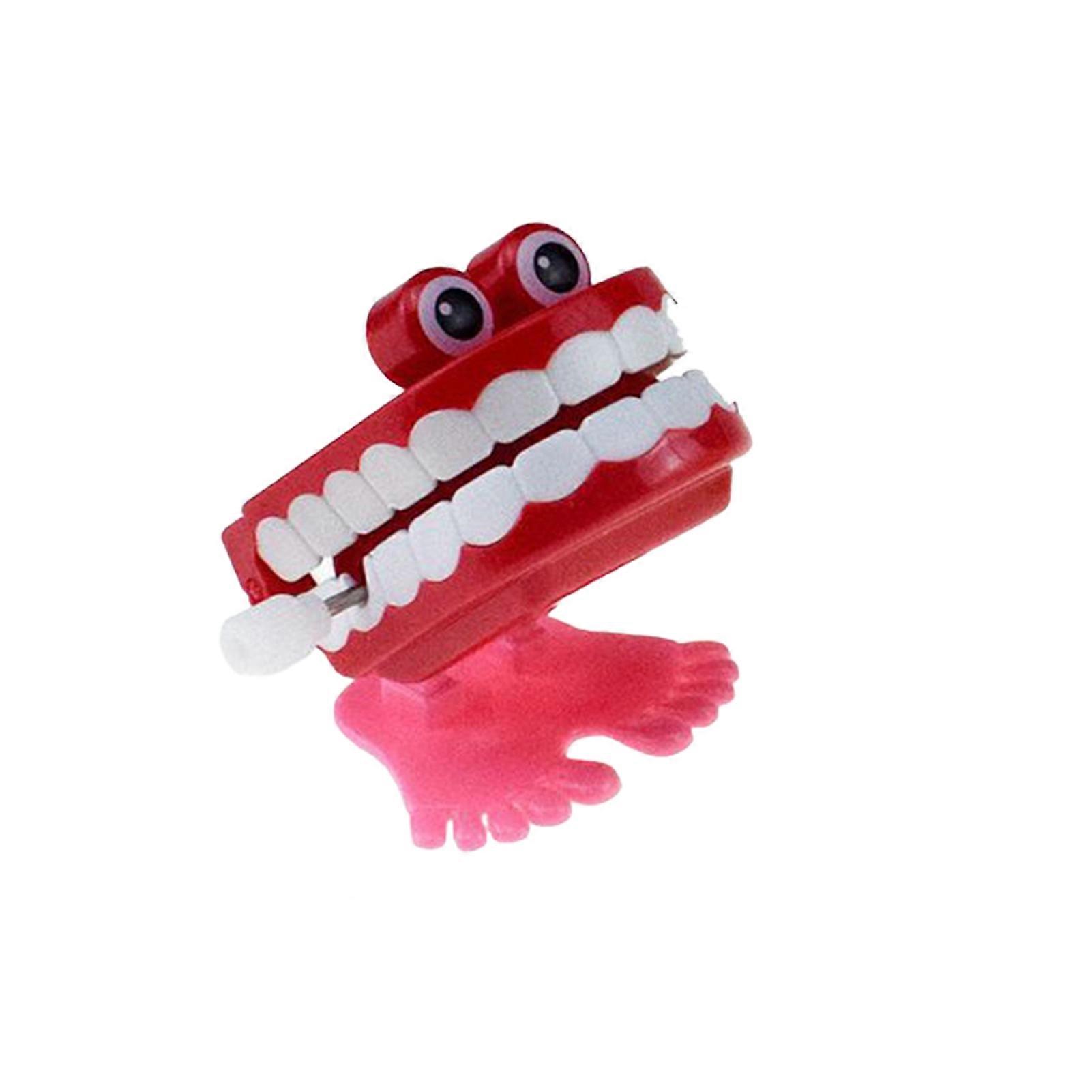 Chattering Teeth Wind-up Toy with Clockwork Spring Design, Cartoon Jumping Teeth