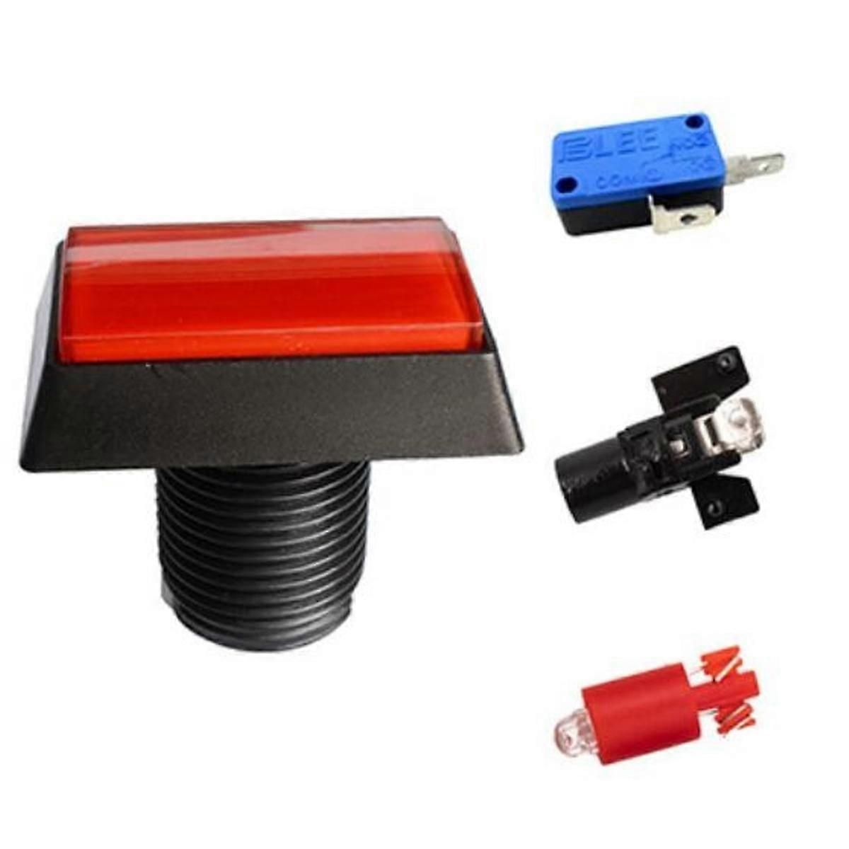 Arcade Square Rectangle Buttons LED Push Illumilated with Microswitch
