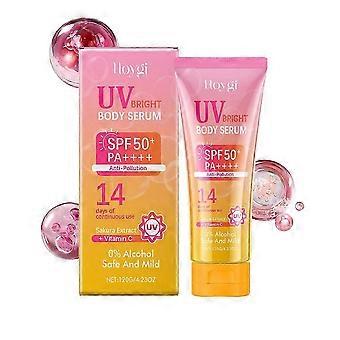 Sonnenschutz mit Vitamin C und Kirschblütenessenz SPF 50+, PA ++++, Feuchtigkeitsspendender Sonnenschutz für das Gesicht, Sonnenschutz für das Gesicht hinterlässt kein klebriges Gefühl, Sonnencreme in Reisegröße