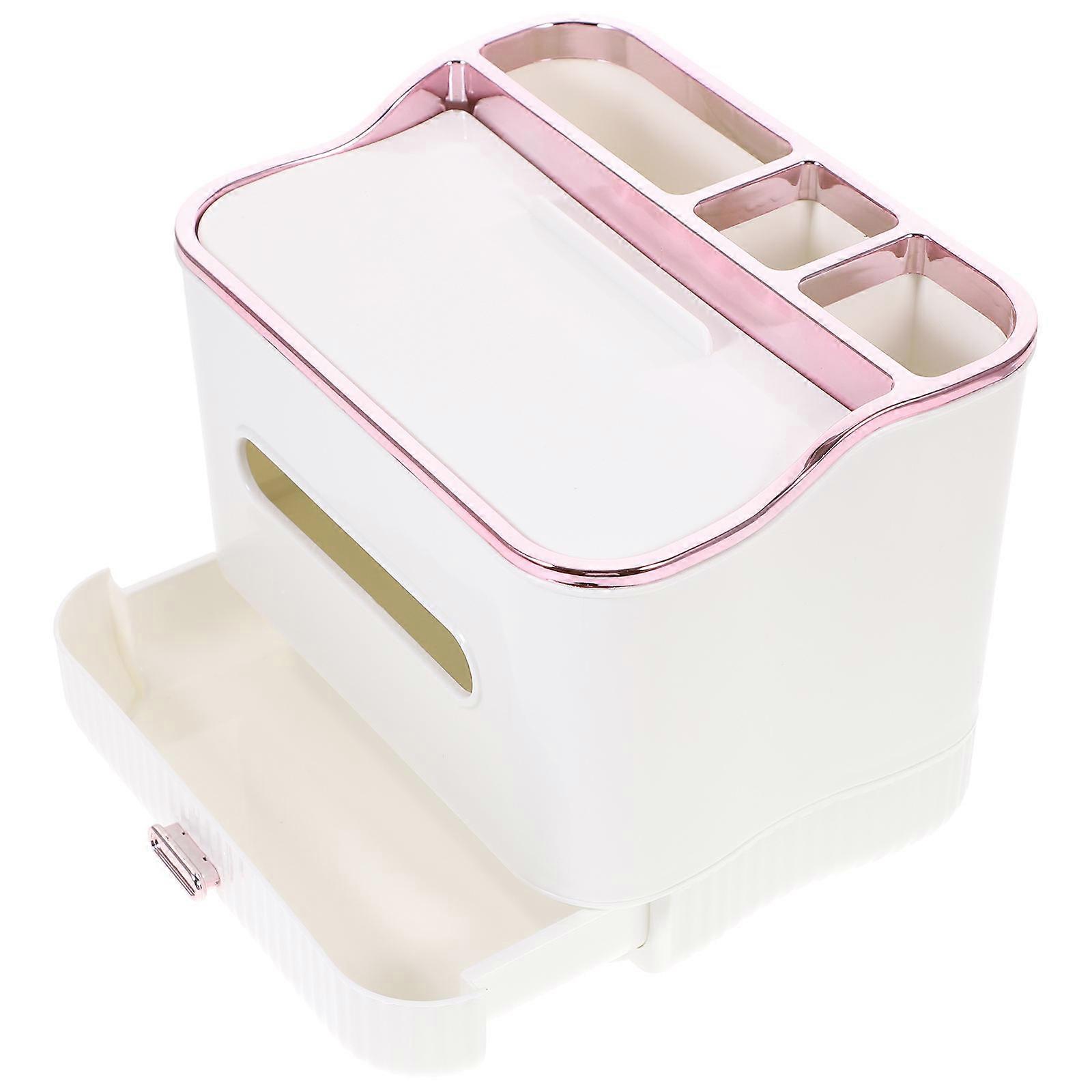 Desktop Tissue Organizer Multi-Use Box for 2Pcs Home Use