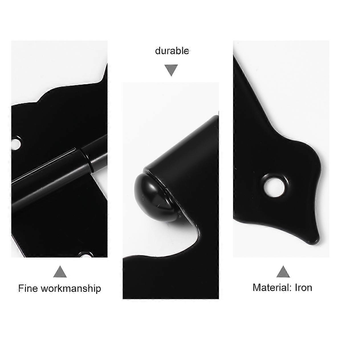 Rustproof T Strap Hinges Door Hinge for Door 3Pcs Black Iron