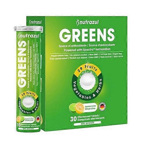 Nutrazul Green Effervescent Lemon-Lime, 30 Count